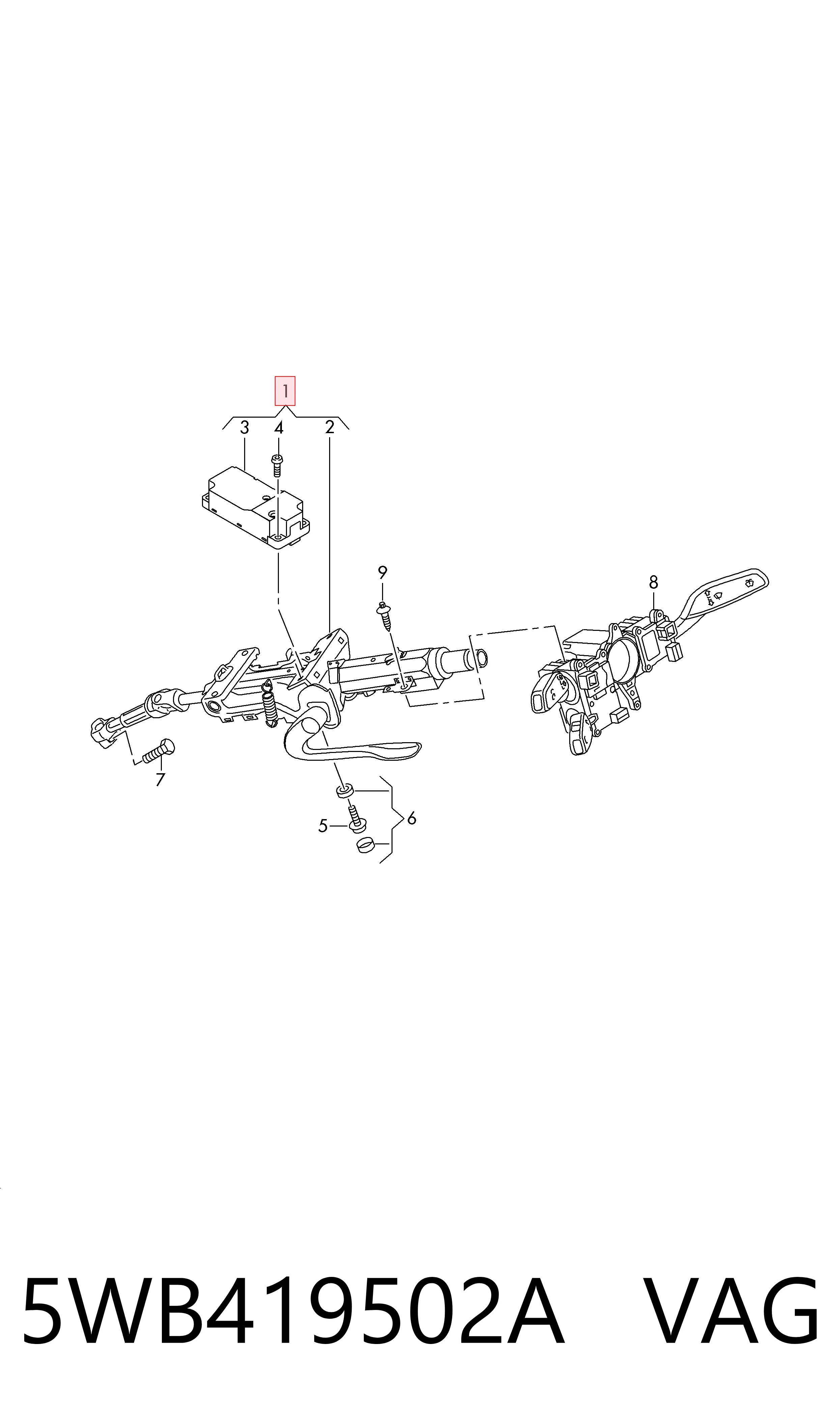 Колонка рулевого управления на Volkswagen Golf VIII CD1, DA1
