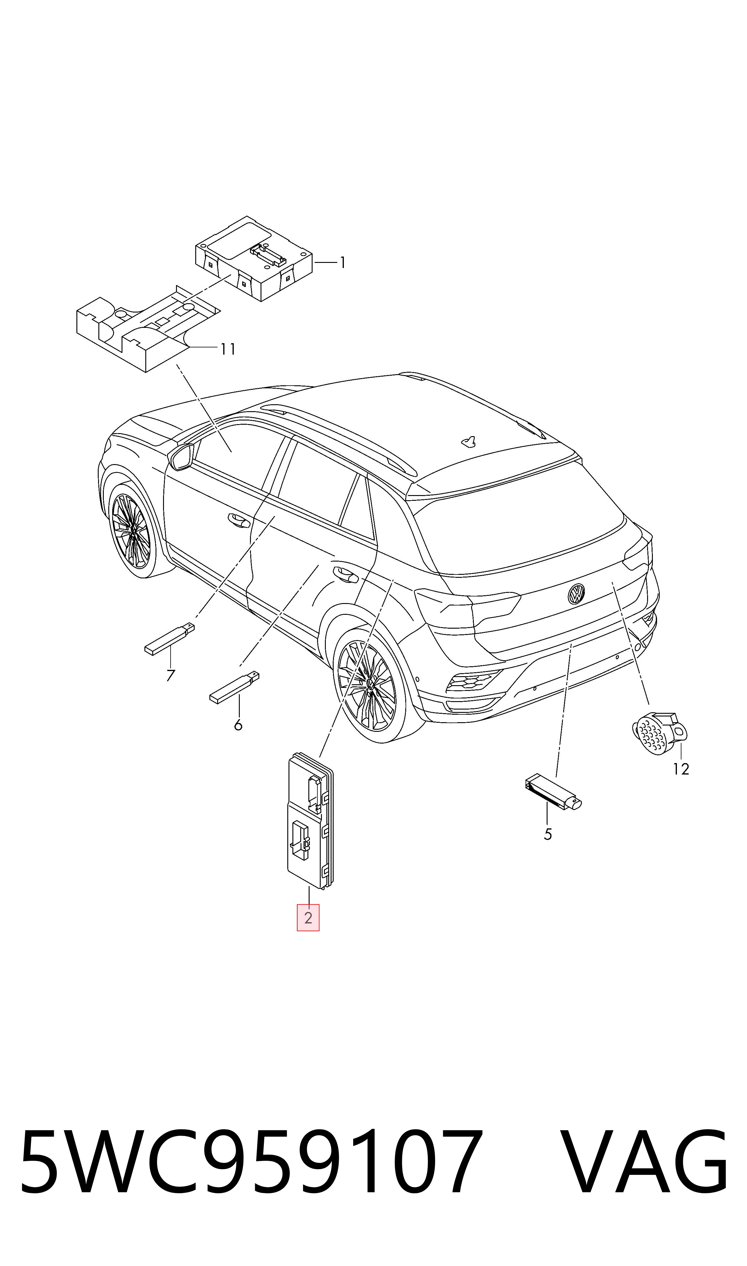  VAG 5WC959107 цена, от 100.85 USD