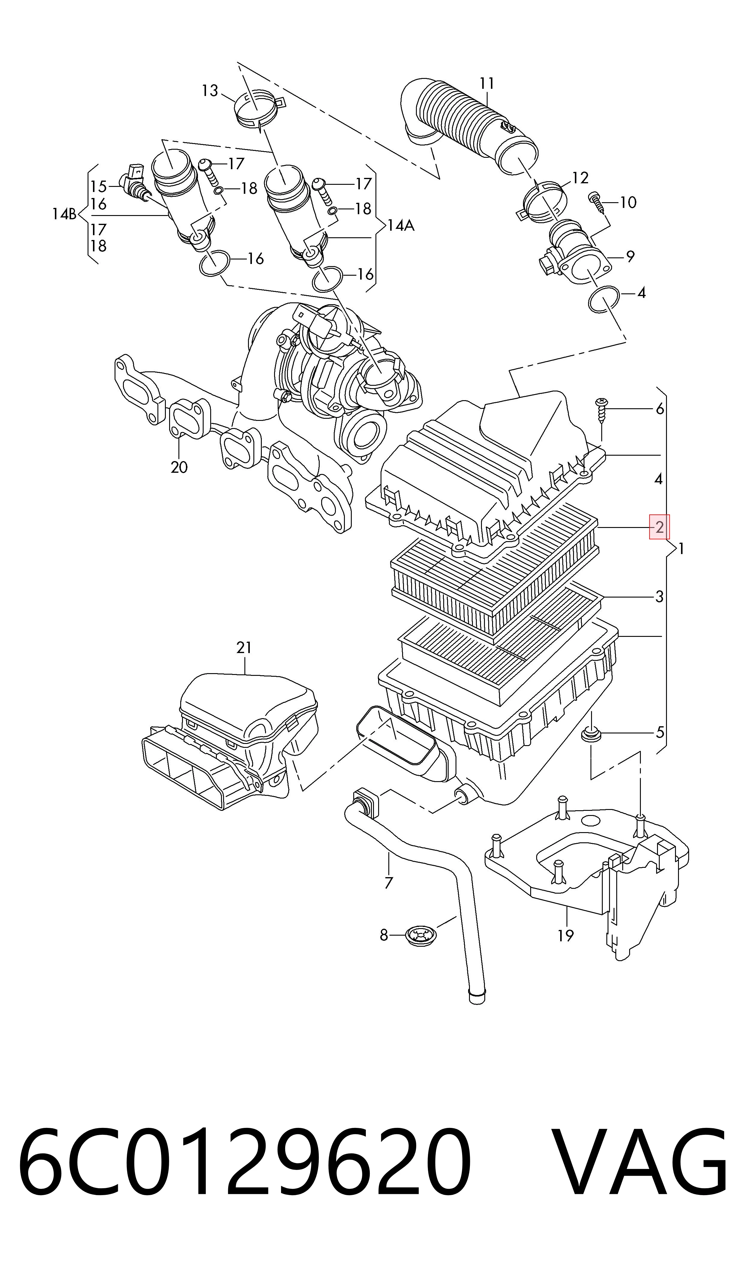 Элемент воздушного фильтра VAG 6C0129620 цена, от 16.55 USD