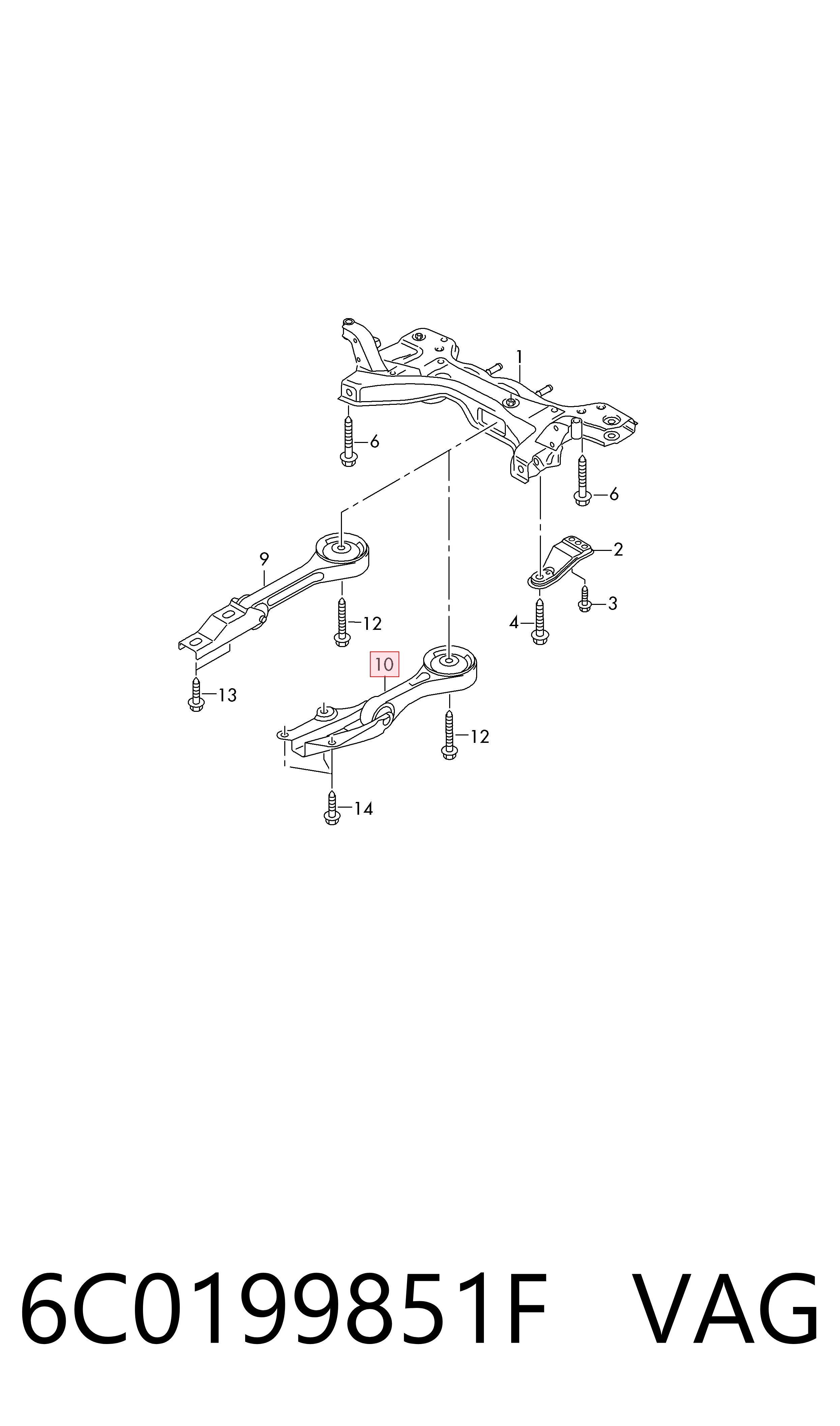  Передняя опора двигателя Seat Ibiza 4