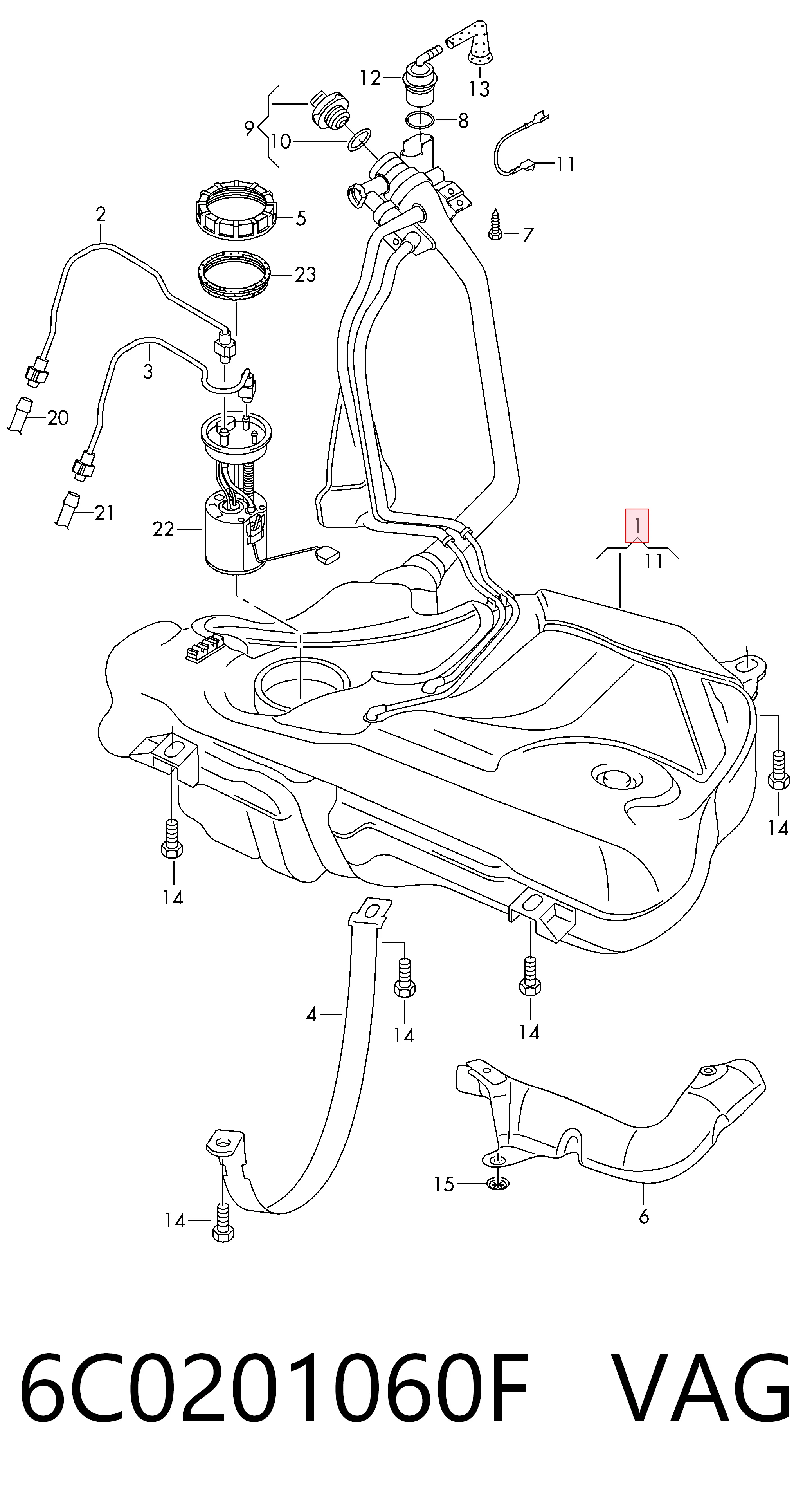 6C0201060F VAG Бак топливный