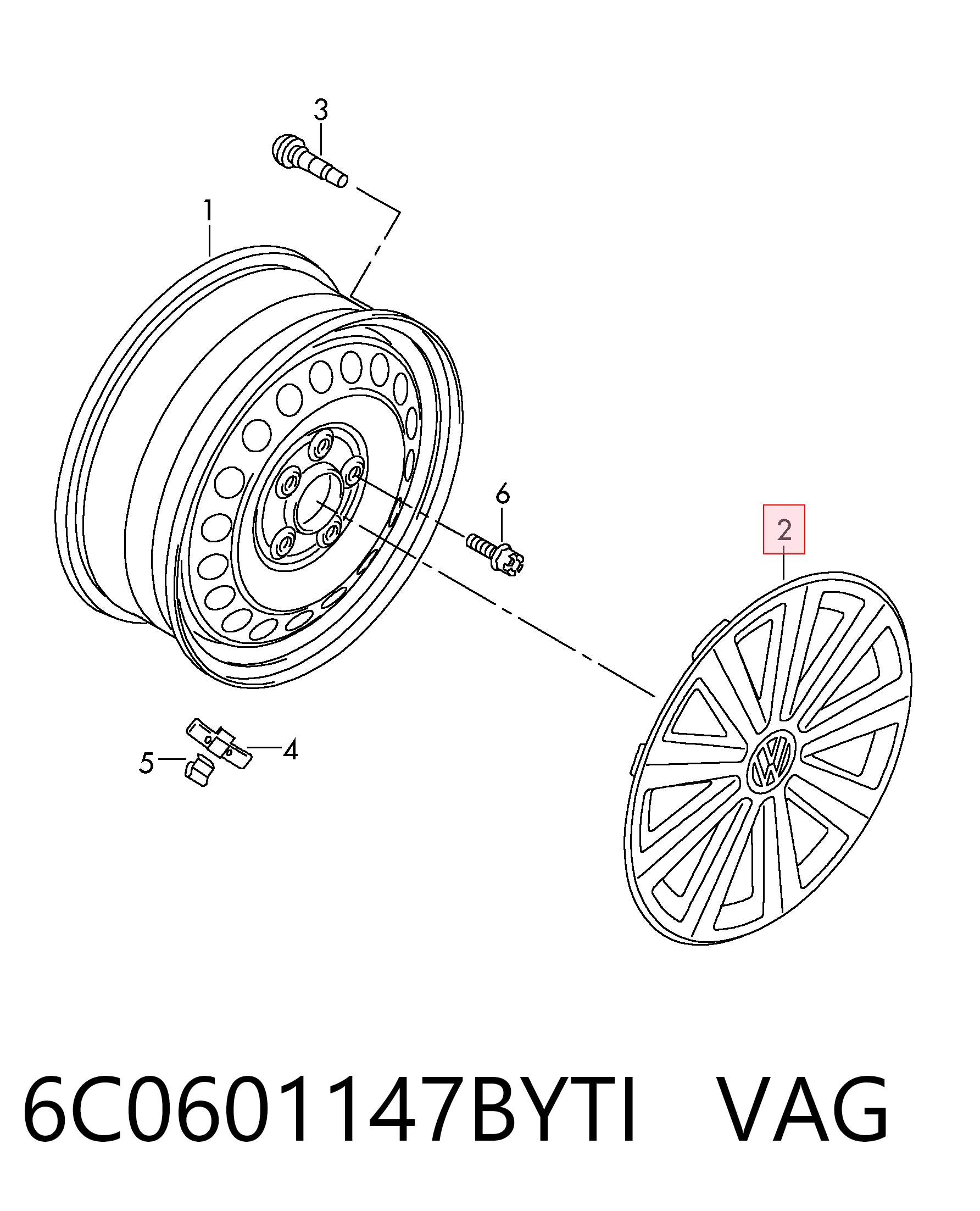 Колпаки 6C0601147BYTI VAG