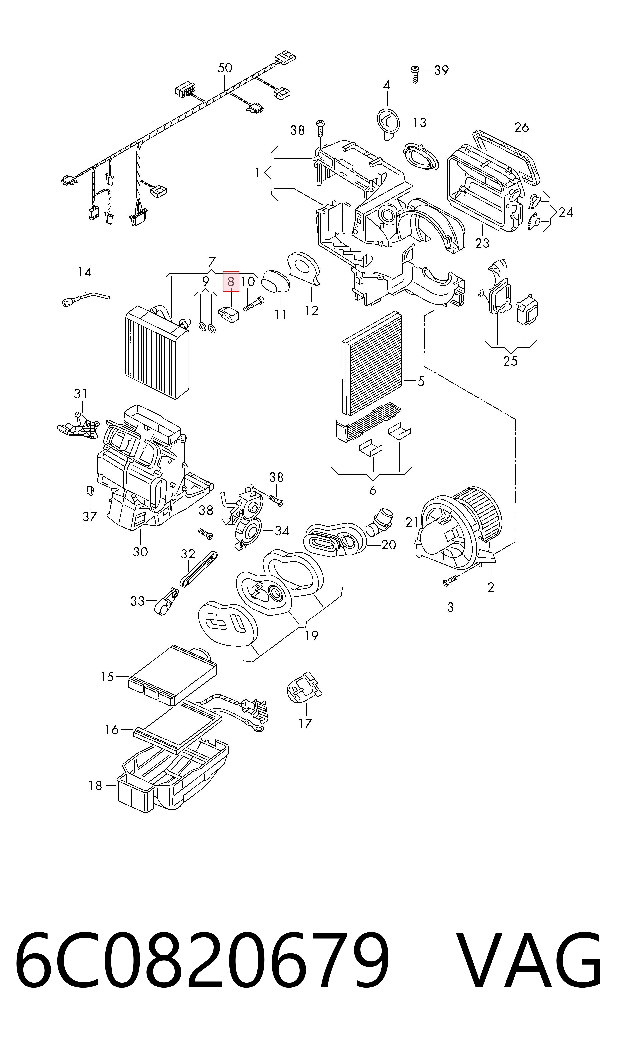 Купить 6C0820679 VAG Клапан TRV кондиционера