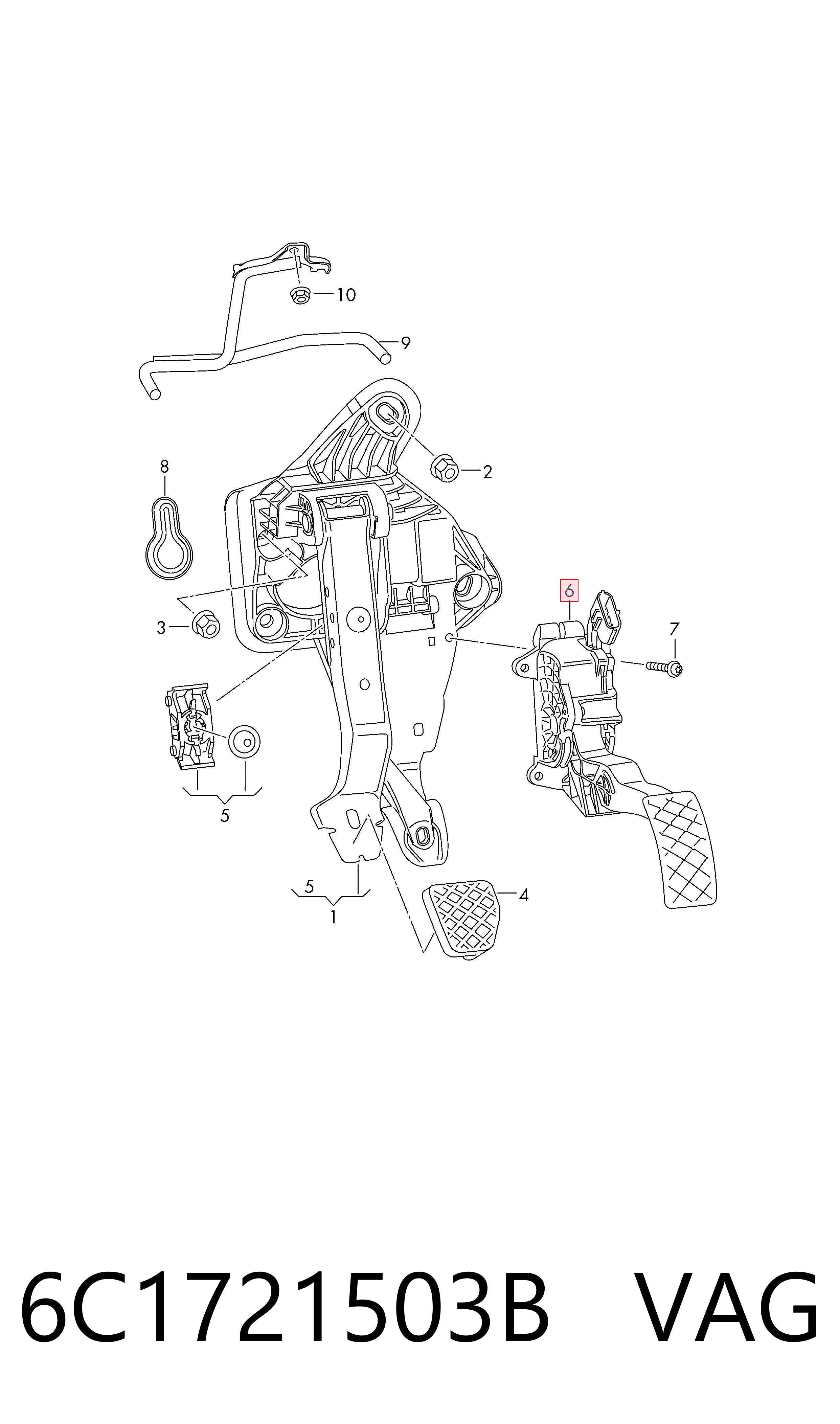 Педали газа на Seat Ibiza IV 6J5, 6P1