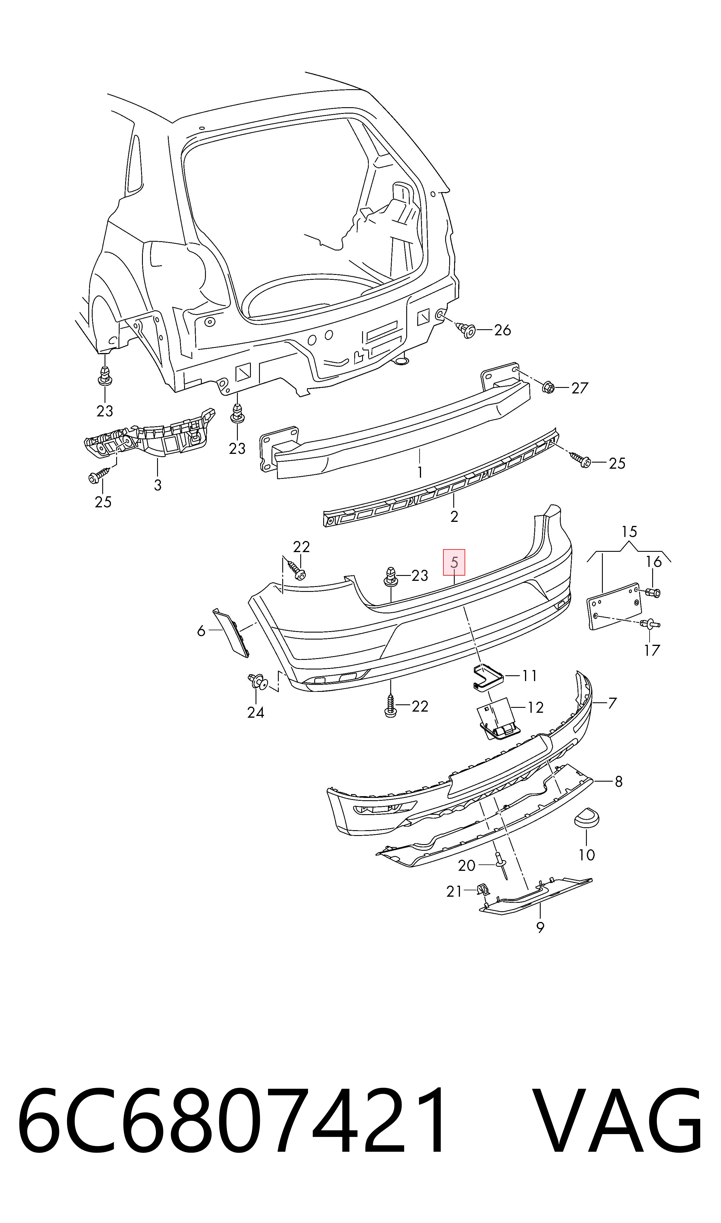 Бампер задний Polcar 95339611J цена, от 78.03 USD