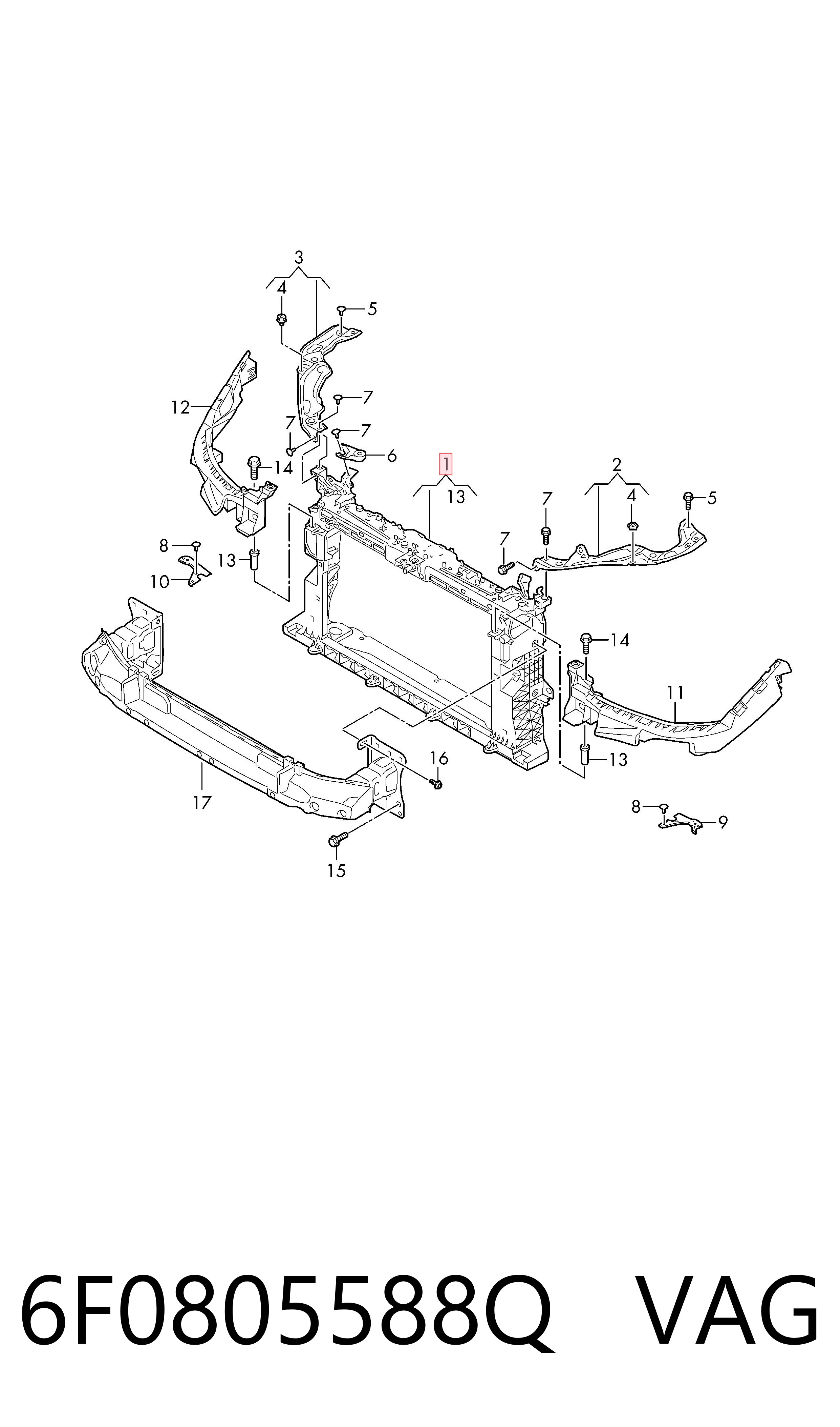 Панель передняя Seat Ibiza V хэтчбек (KJ1, KJG) (2017 - 2026) цена, от 51.01 USD