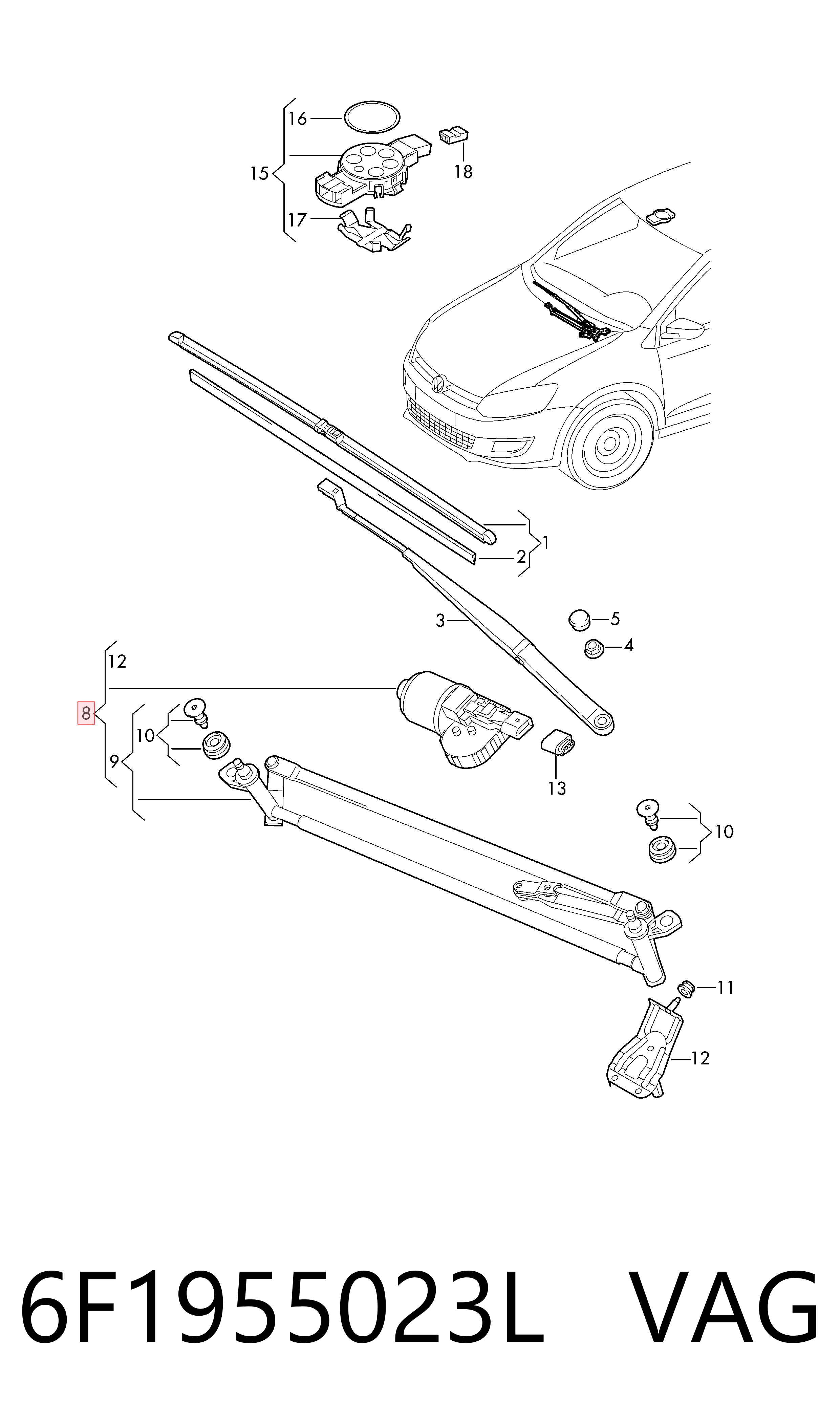  Трапеция дворников Seat Ibiza 5