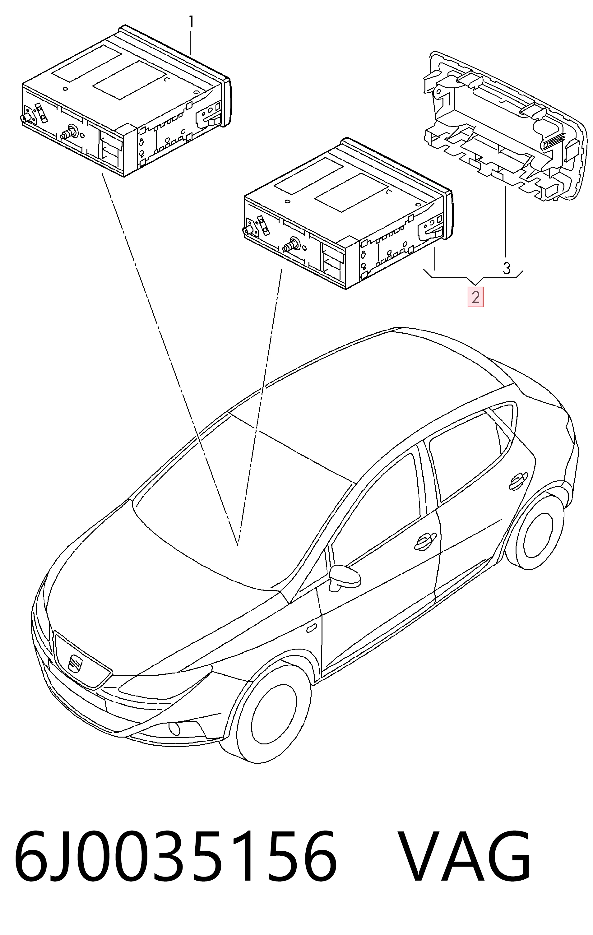 Радиоприемник на Seat Ibiza IV 6J5, 6P1