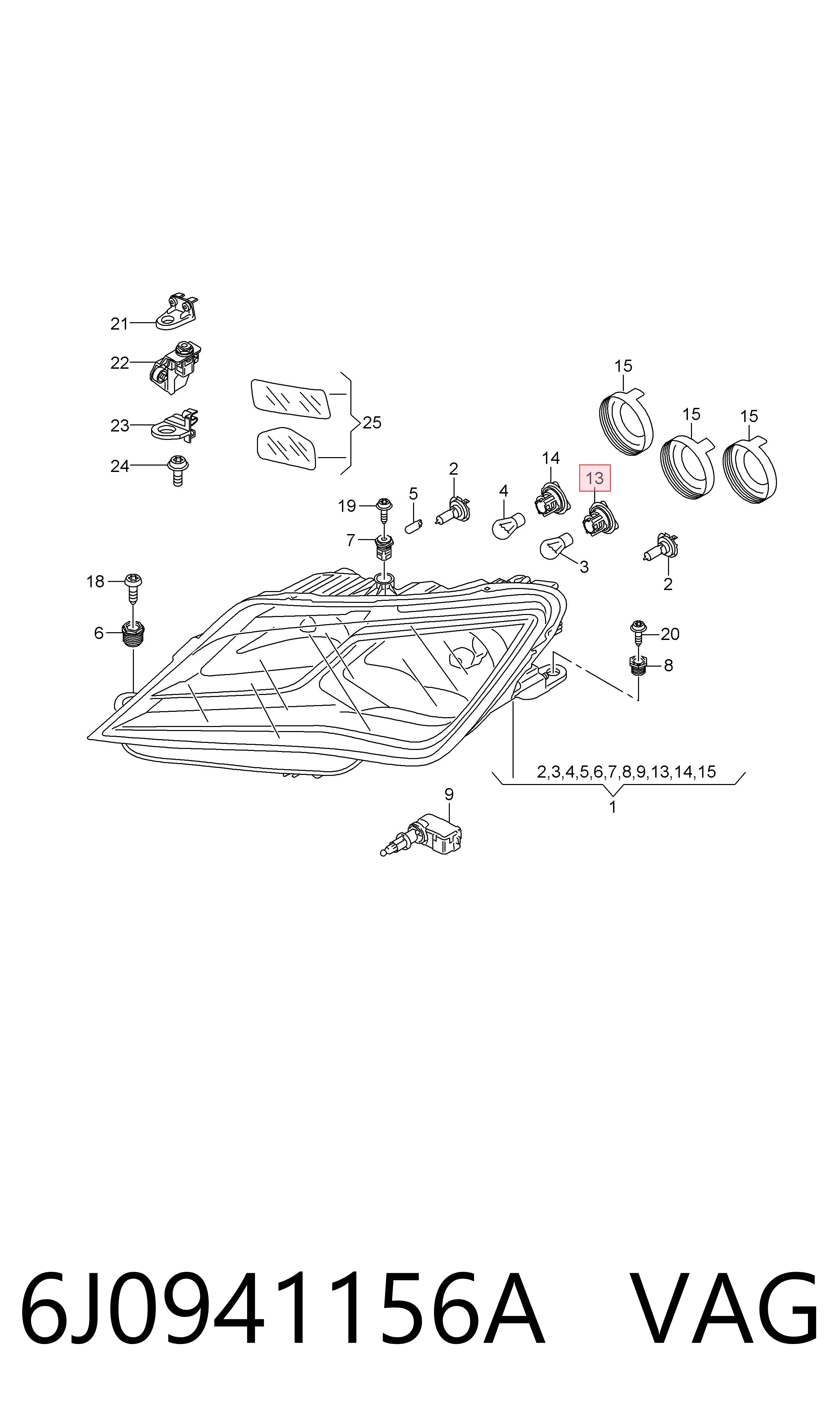 6J0941156A VAG Патрон фары