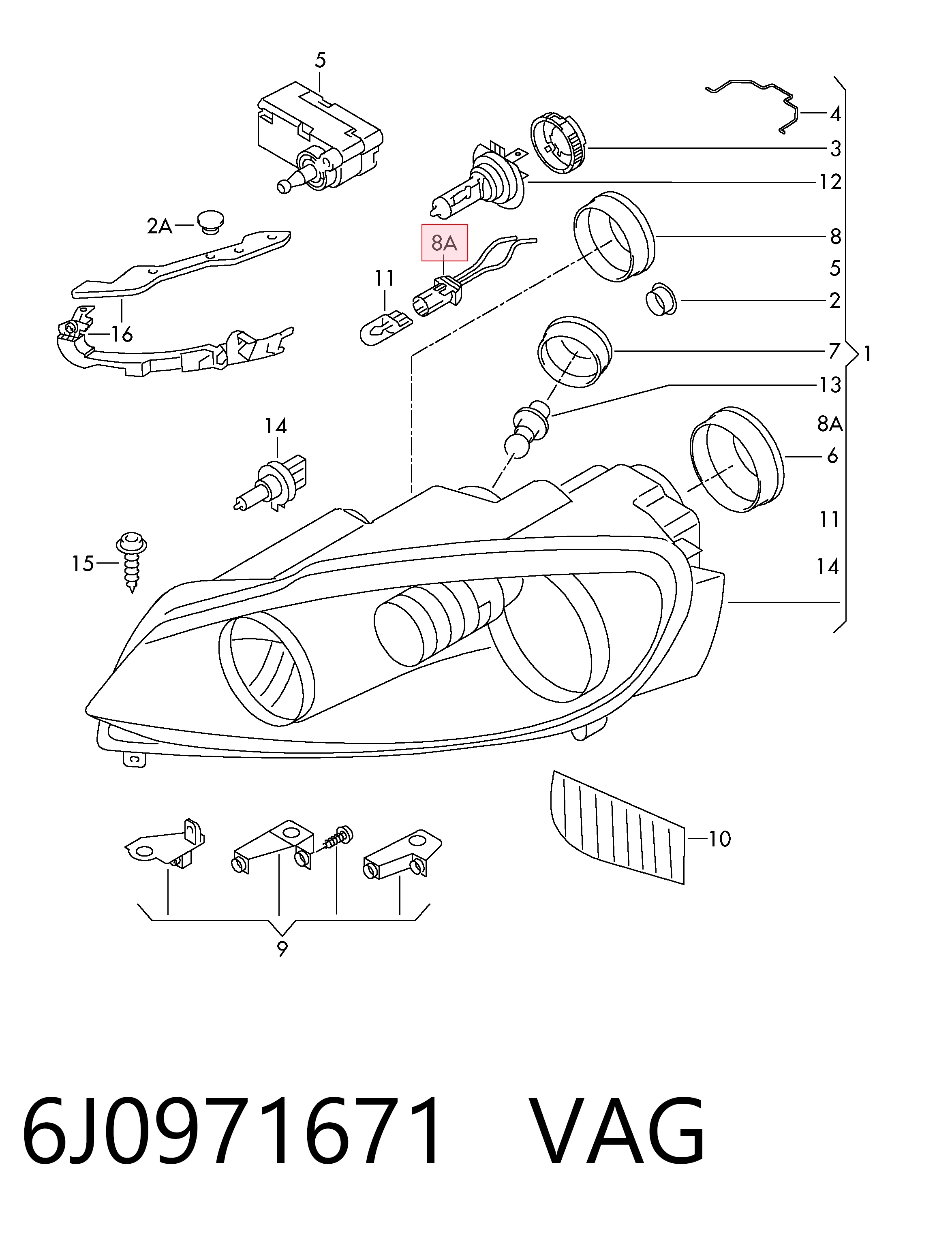  VAG 6J0971671 цена, от 37.09 USD