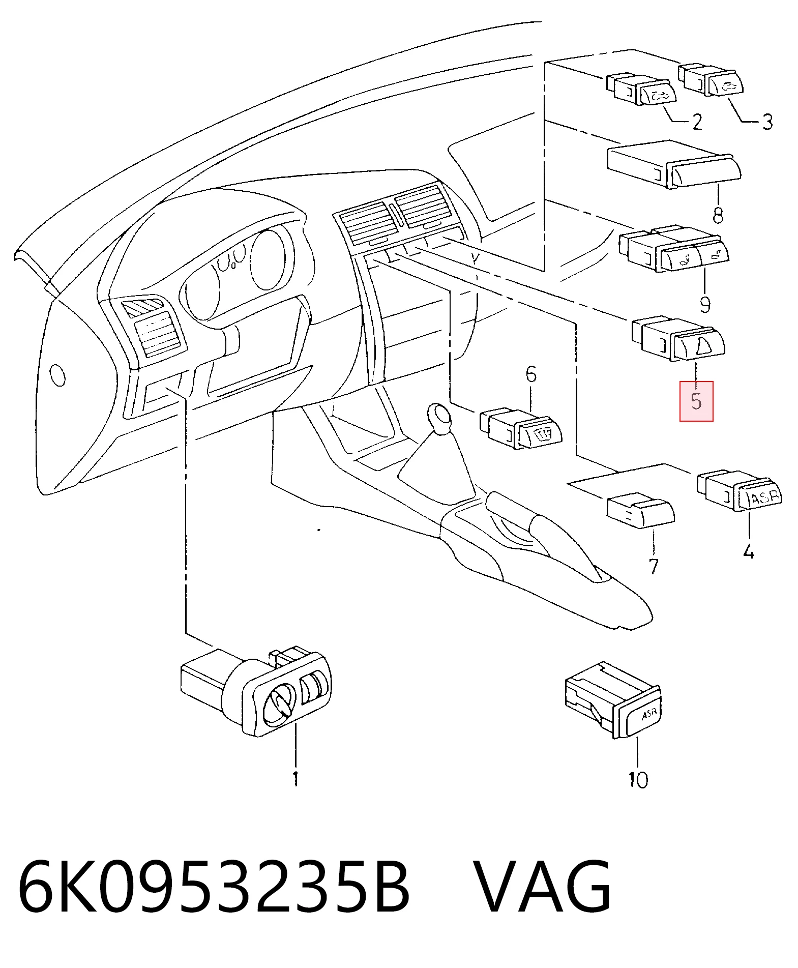 Купить Кнопка аварийки Сеат Кордоба  6K2, C2