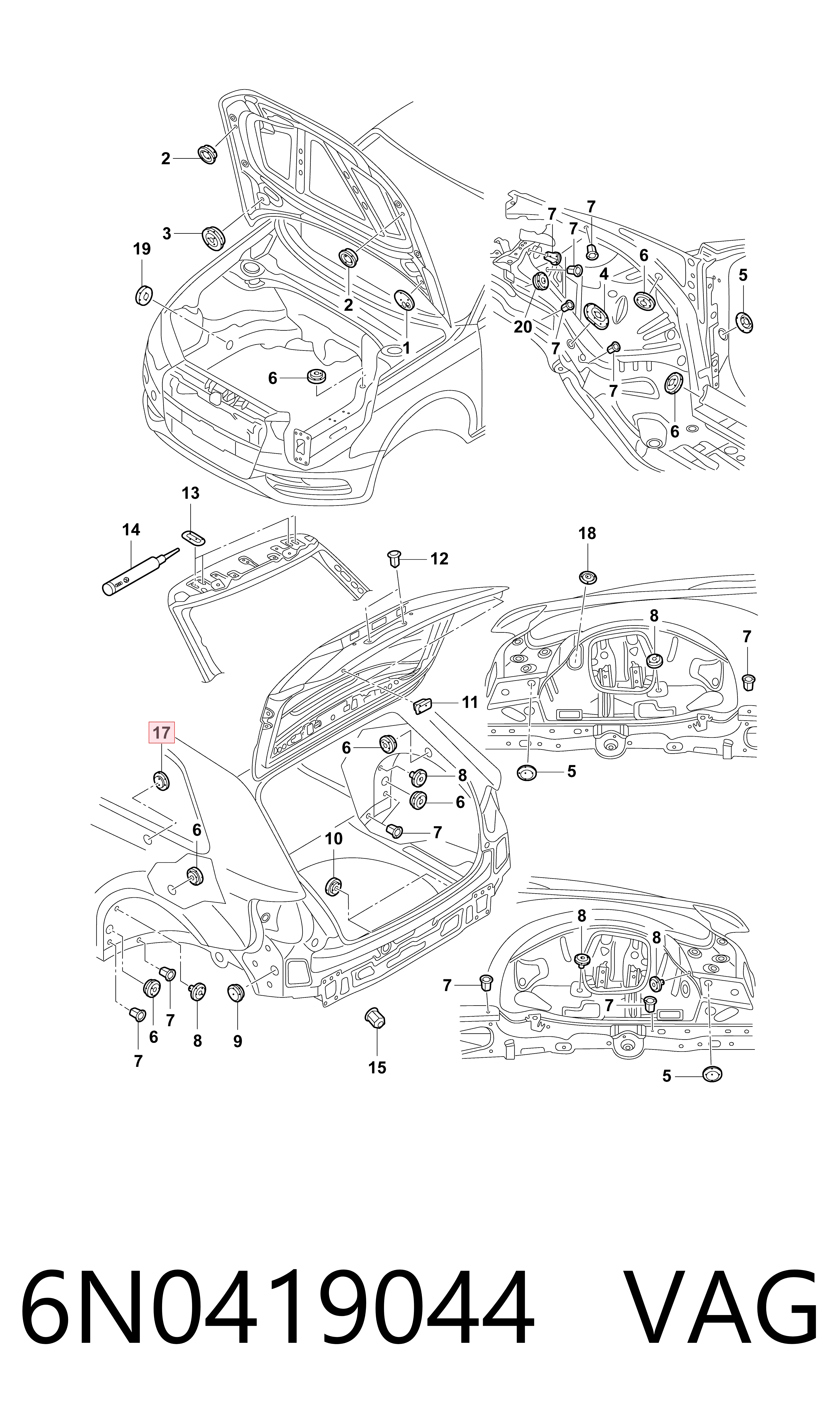  VAG 6N0419044 цена, от 0.51 USD