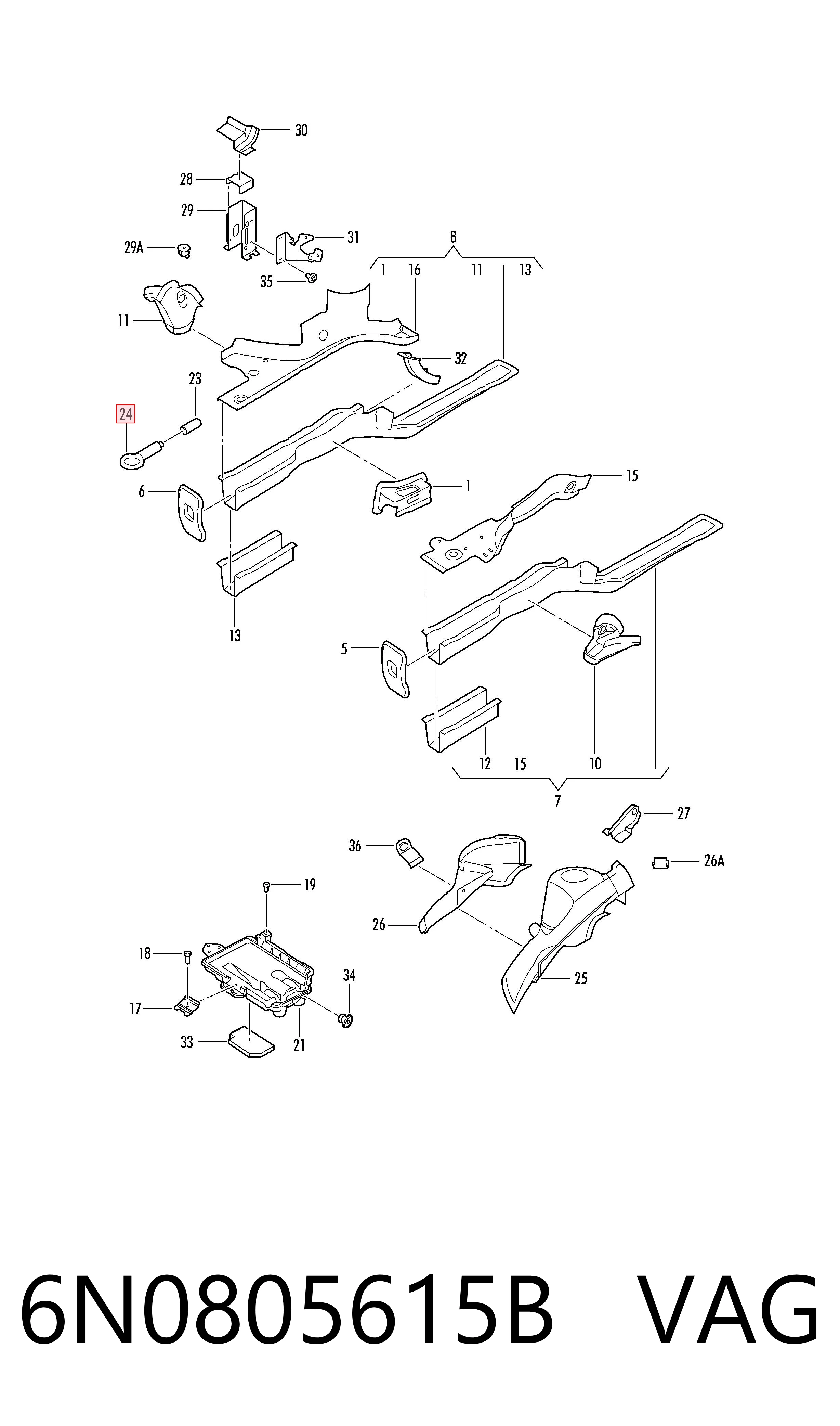 Крюк буксирный передний на Volkswagen Bora  1J2