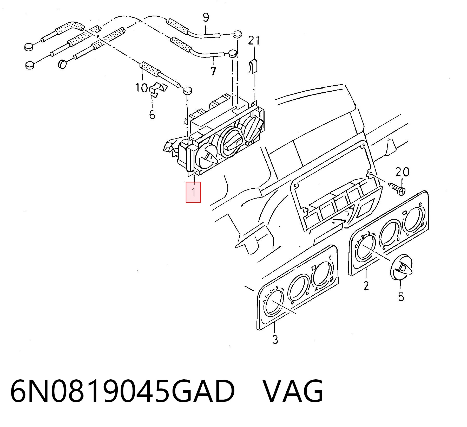 Блок управления режимами отопления/кондиционирования Volkswagen Caddy 2 9K9