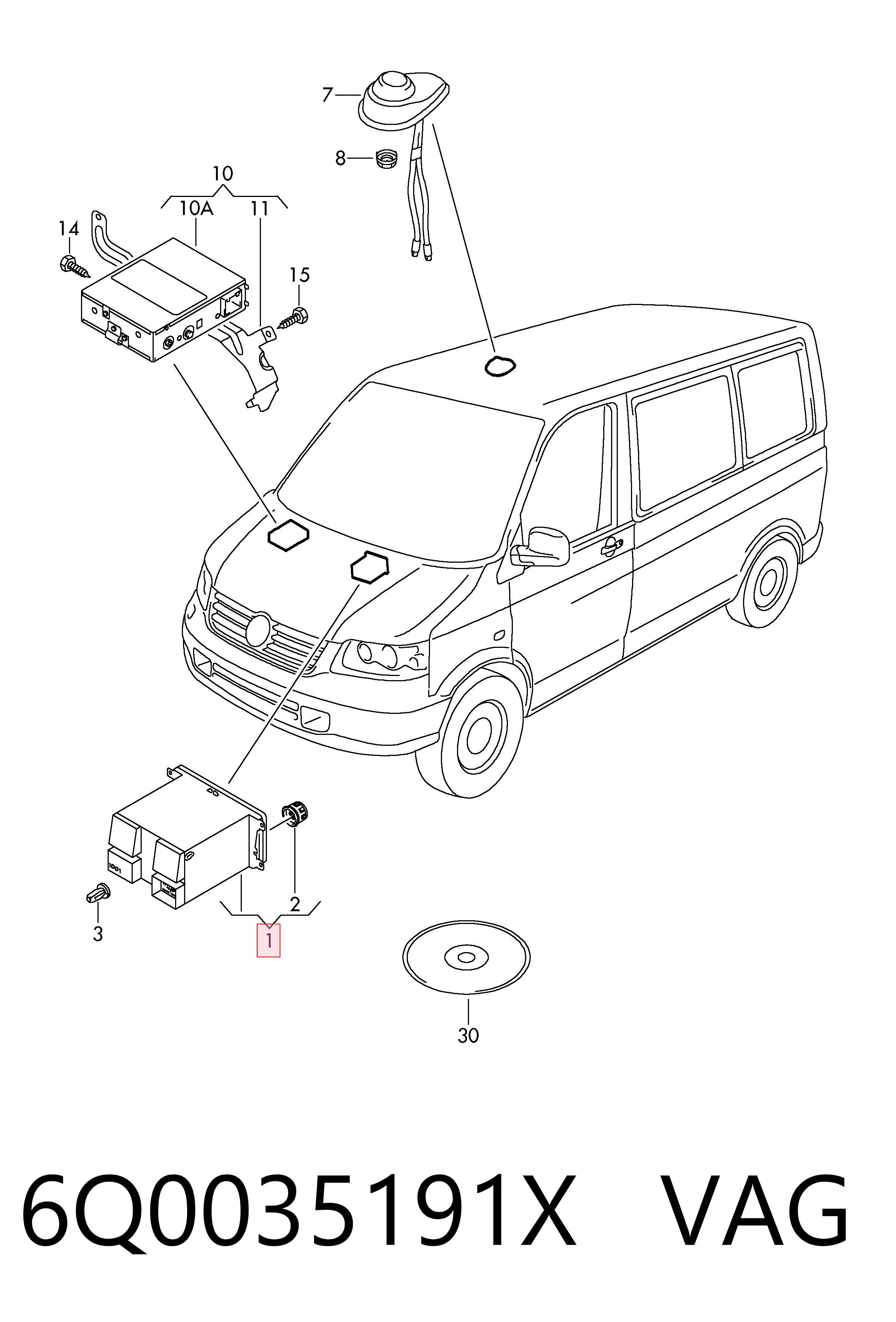 Радиоприемник на Volkswagen Multivan T5 7HM, 7HN, 7HF, 7EF, 7EM, 7EN