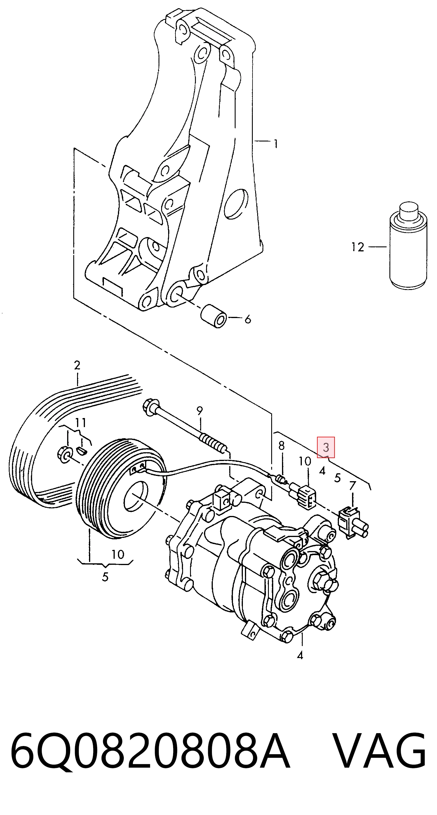 6Q0820808A VAG Компрессор хладагента