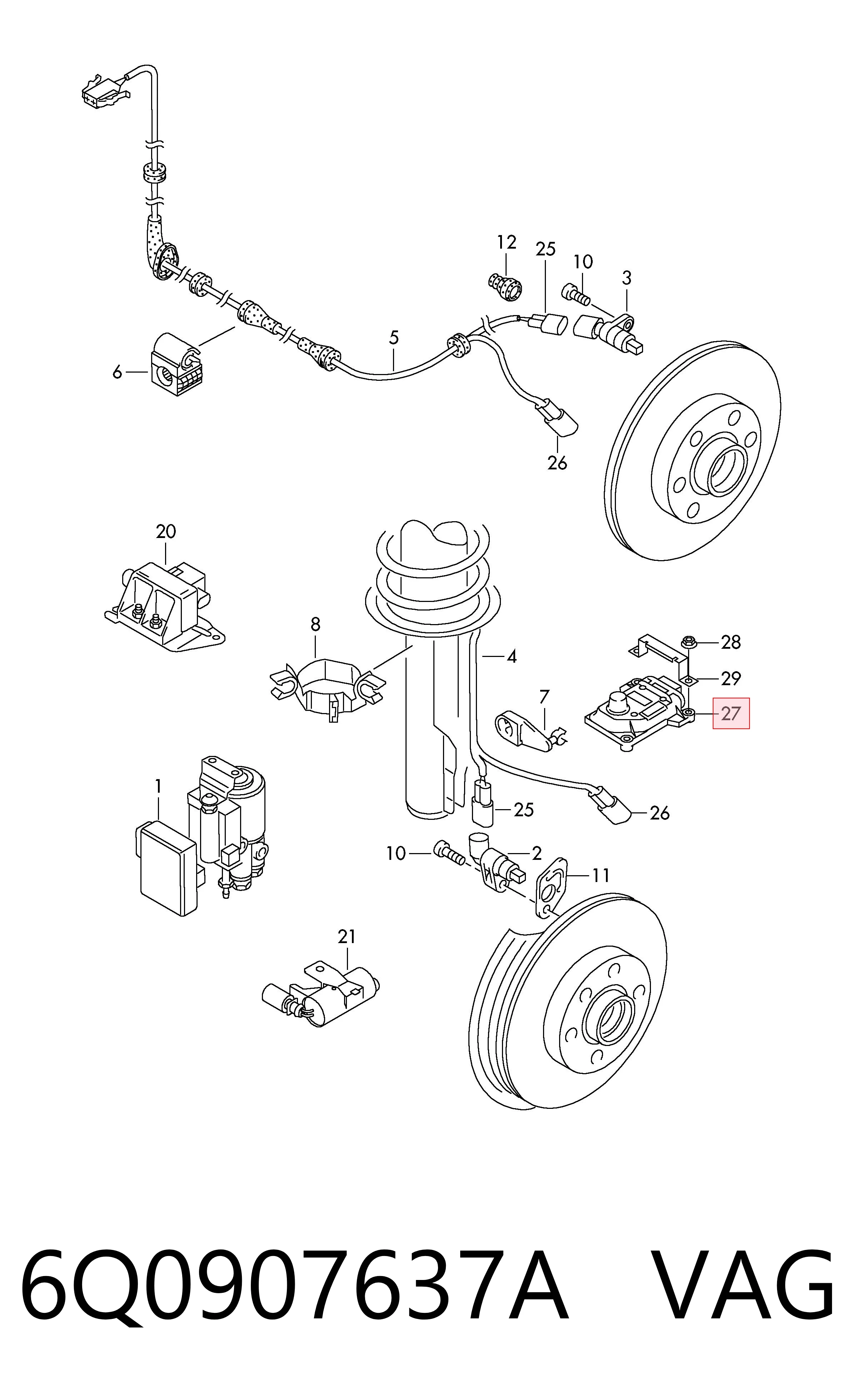 Датчик поперечного ускорения (ESP) VAG 6Q0907637A цена, от 29.14 USD