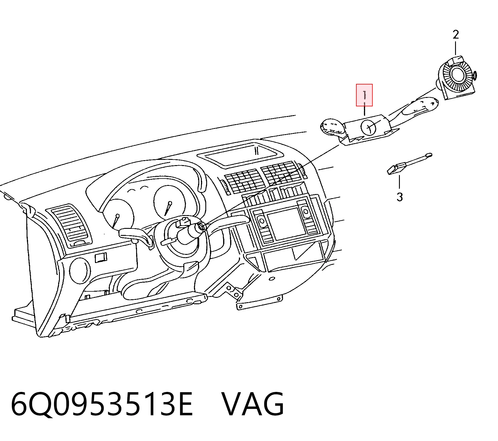 6Q0953513E VAG Переключатель подрулевой в сборе