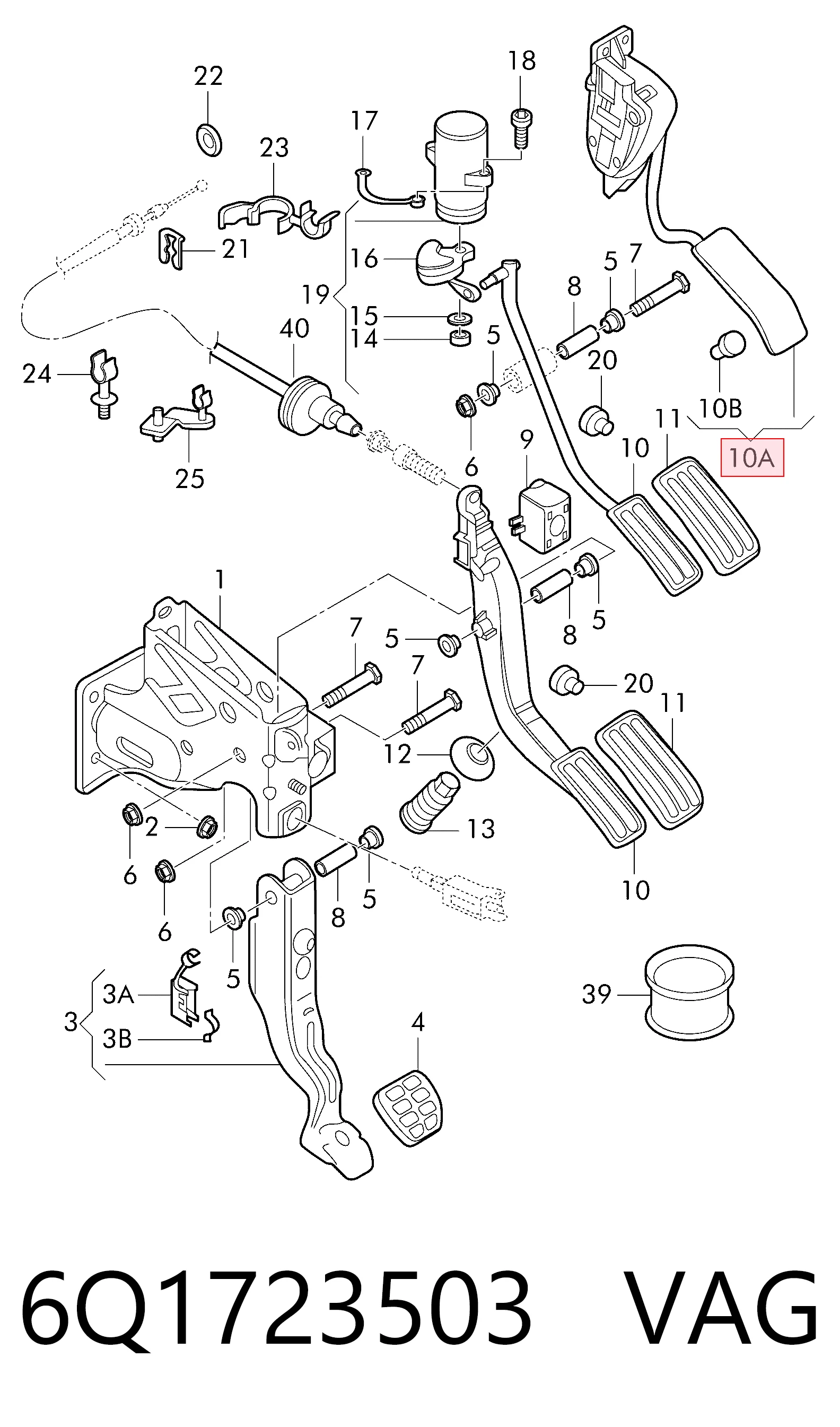 Педали газа на Volkswagen Golf IV 1J1