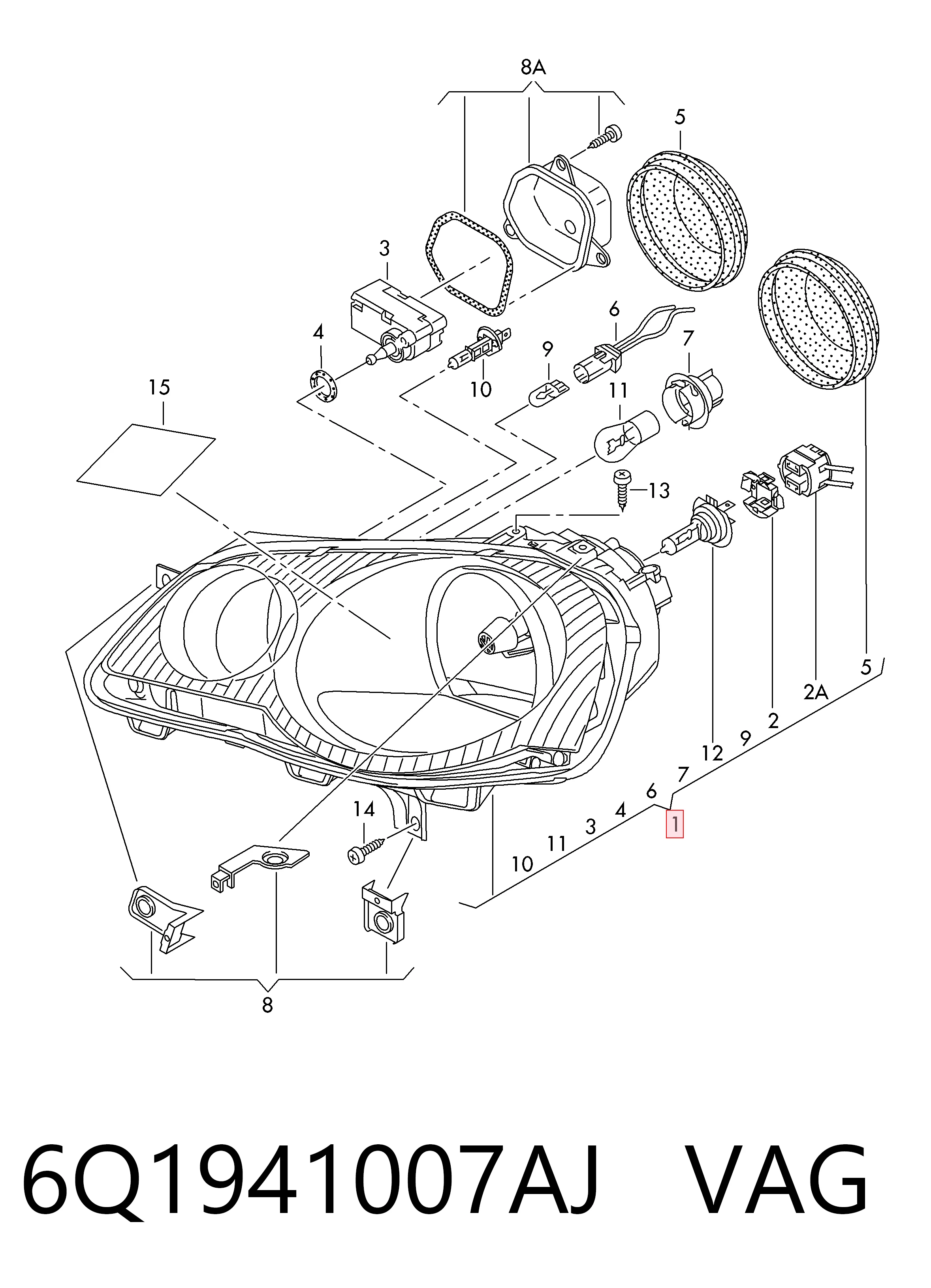 Фара на Volkswagen Polo IV 9N, 9A