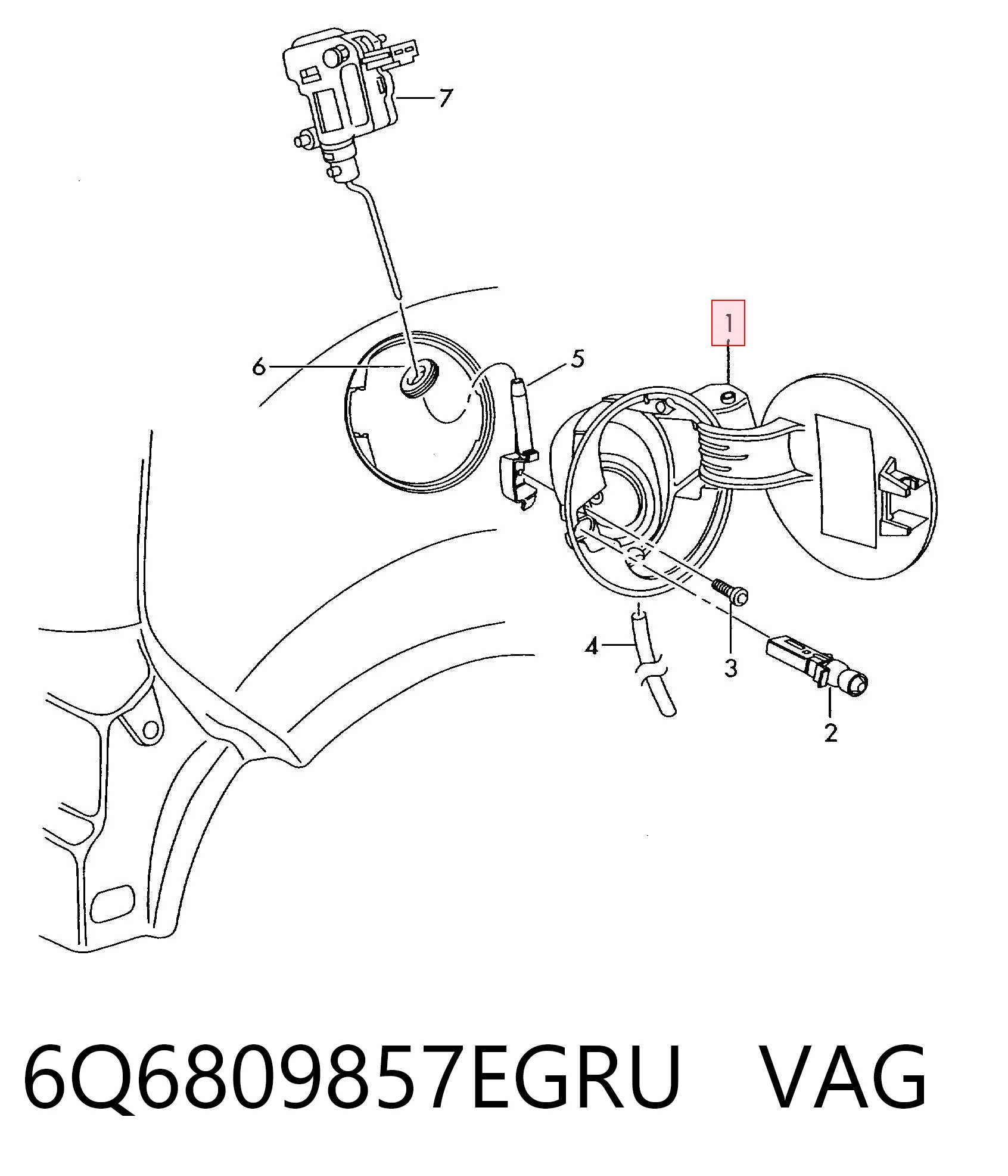 Лючок бензобака 6Q6809857EGRU VAG