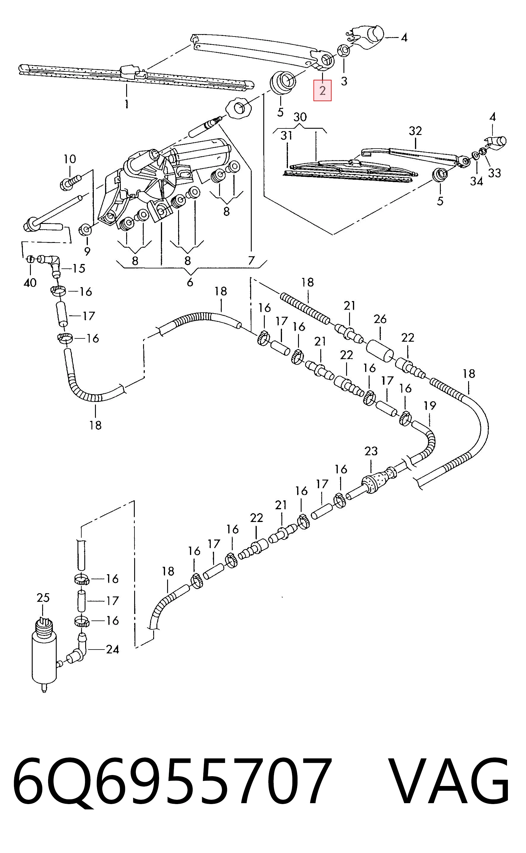 Поводок стеклоочистителя 9527RWT2 Polcar