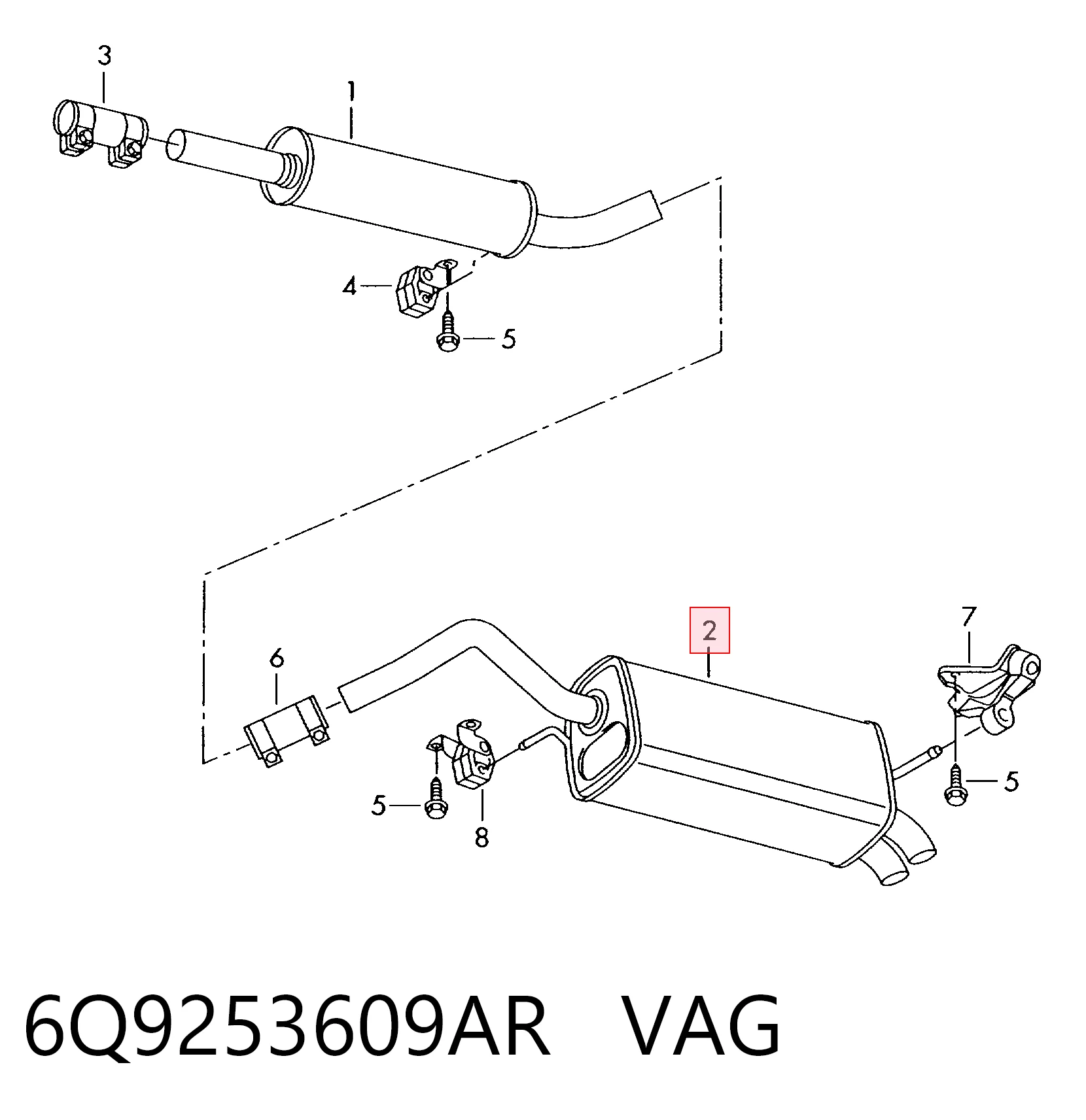 Купить Глушитель задний Шкода Фабия II 5J5, 545