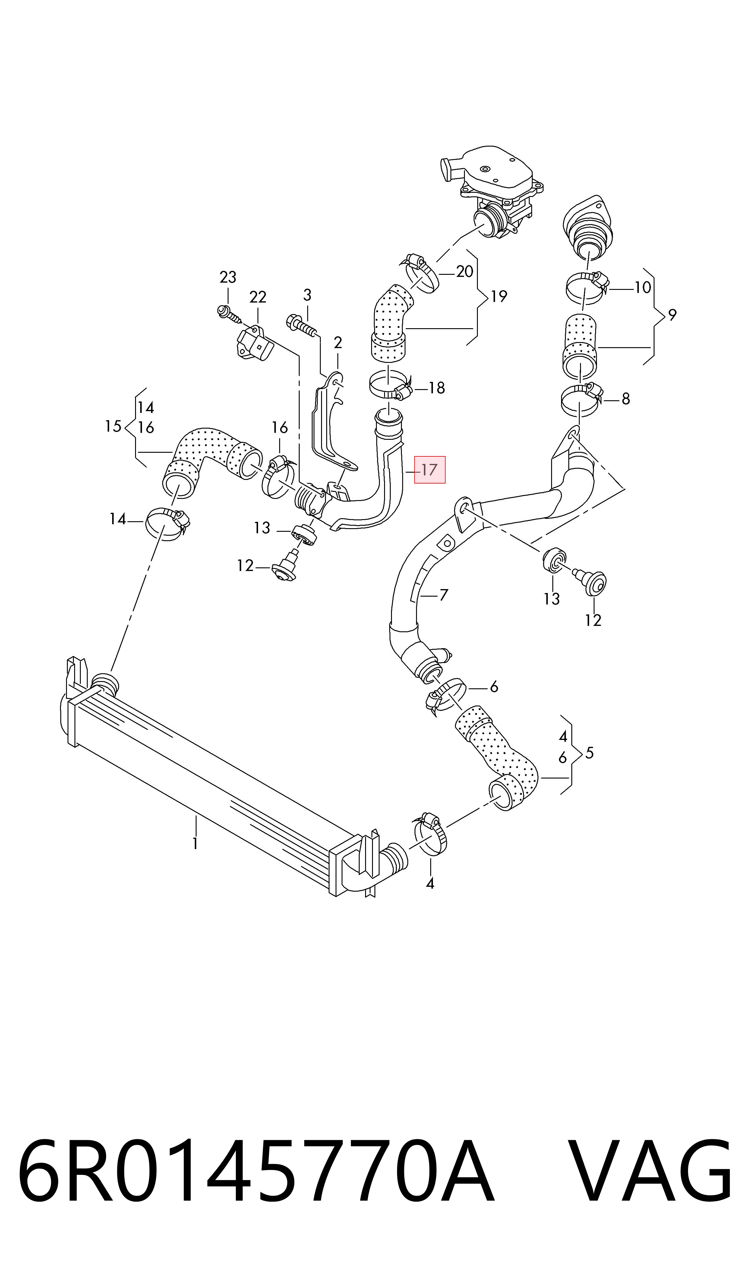 6R0145770A VAG Патрубок интеркуллера