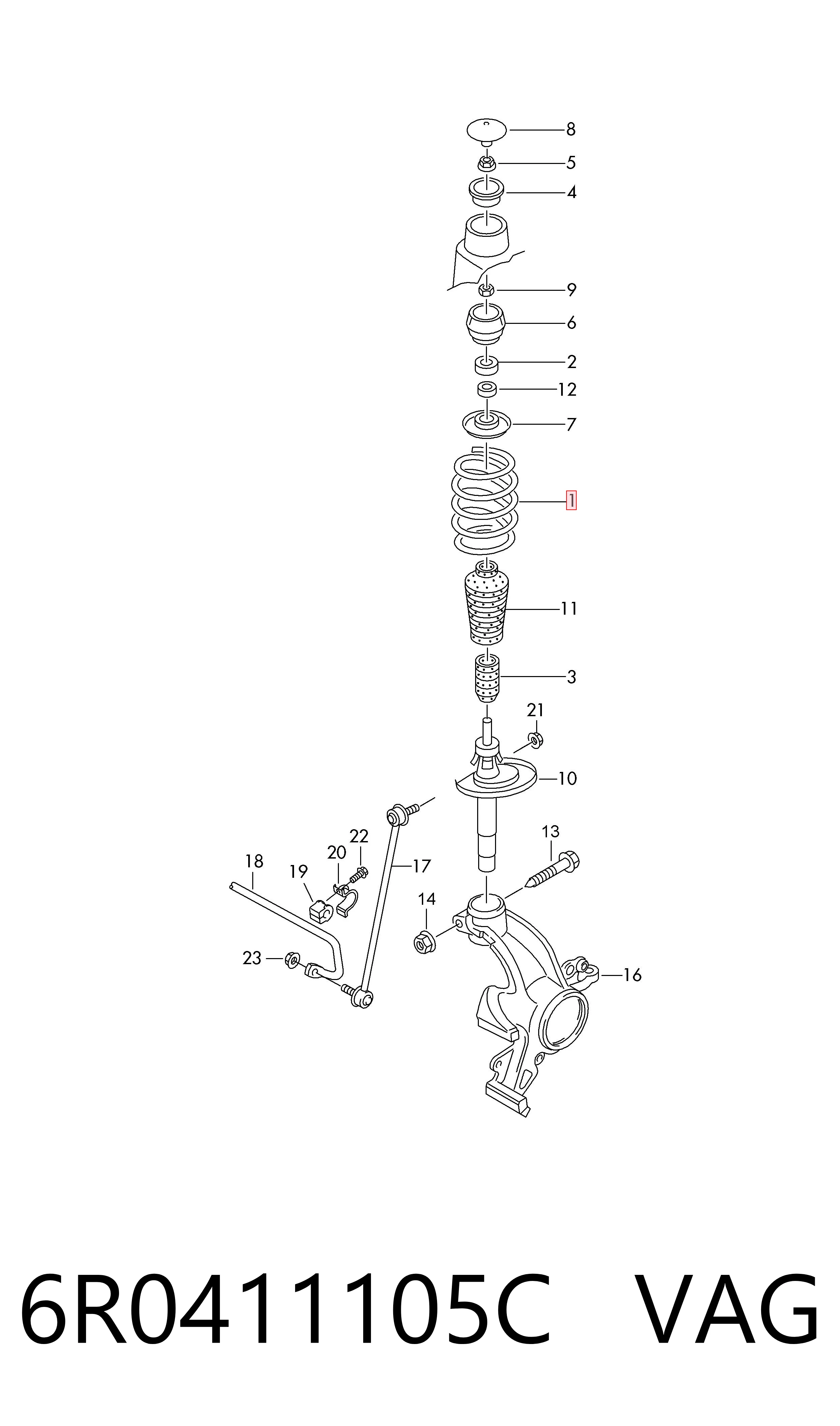 6R0411105C VAG Пружина передней подвески