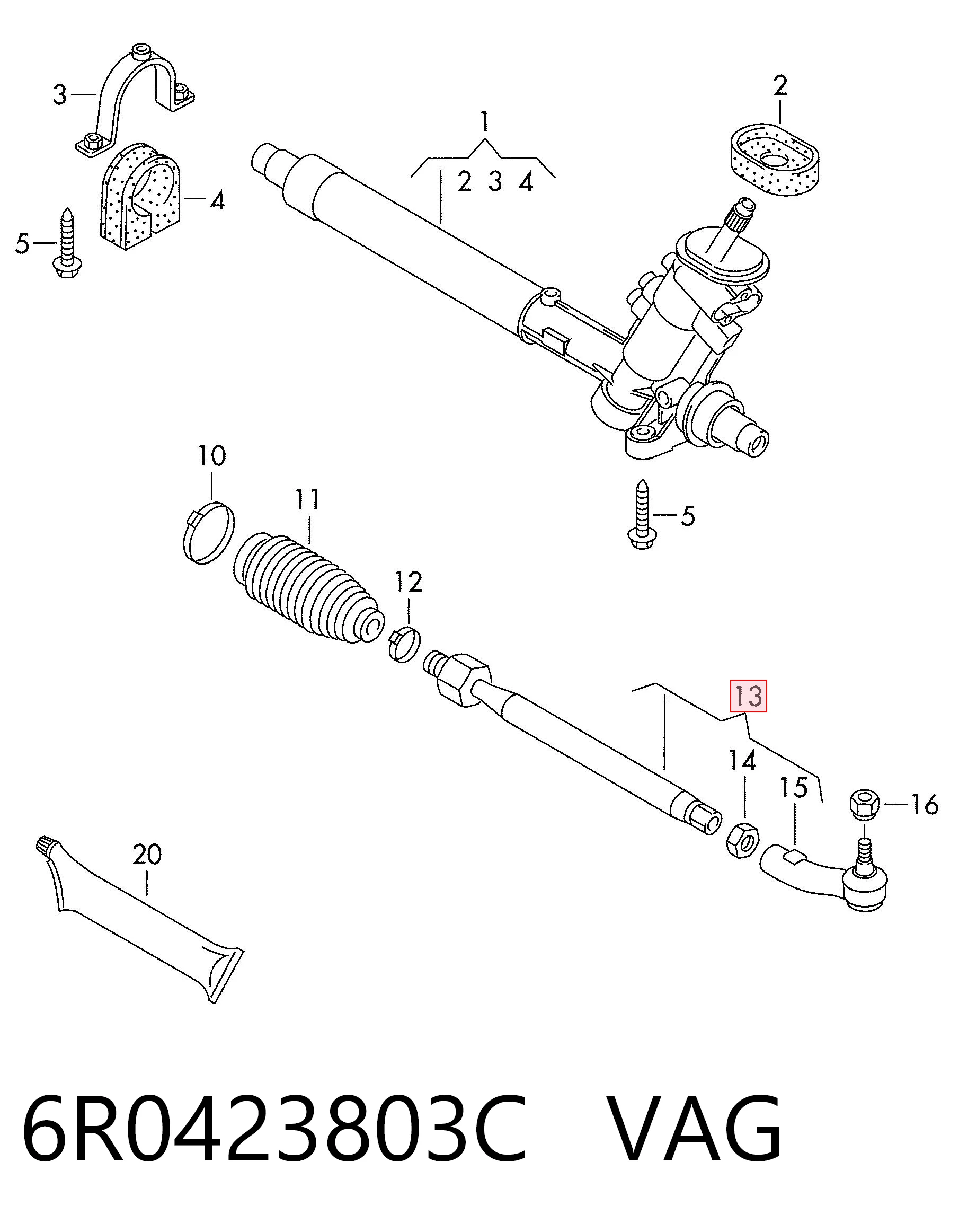 Тяга рулевая в сборе левая A502923 Polcar