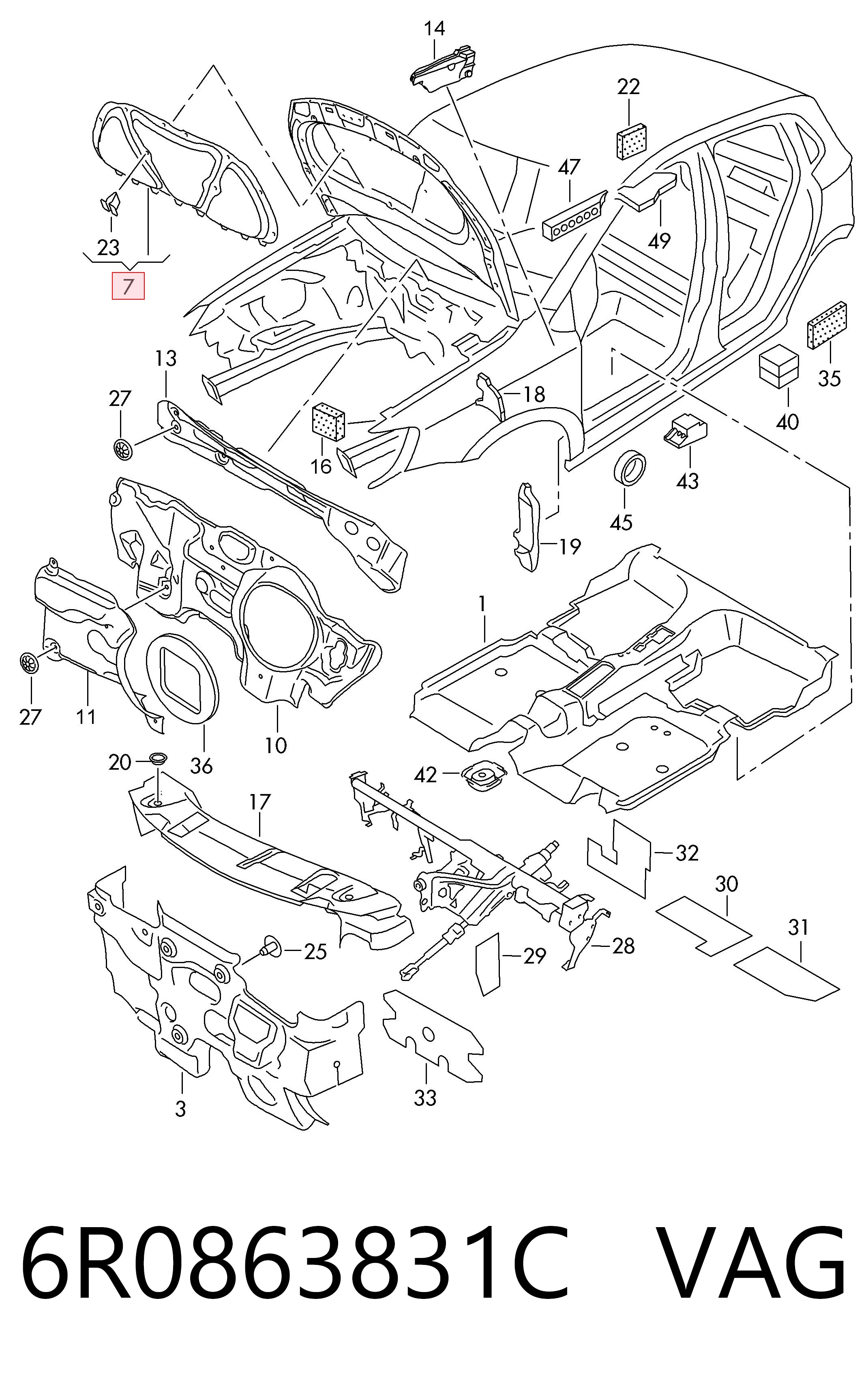 Обшивка капота Volkswagen Polo V хэтчбек (6R1, 6C1) (2009 - 2022) цена, от 45.42 USD