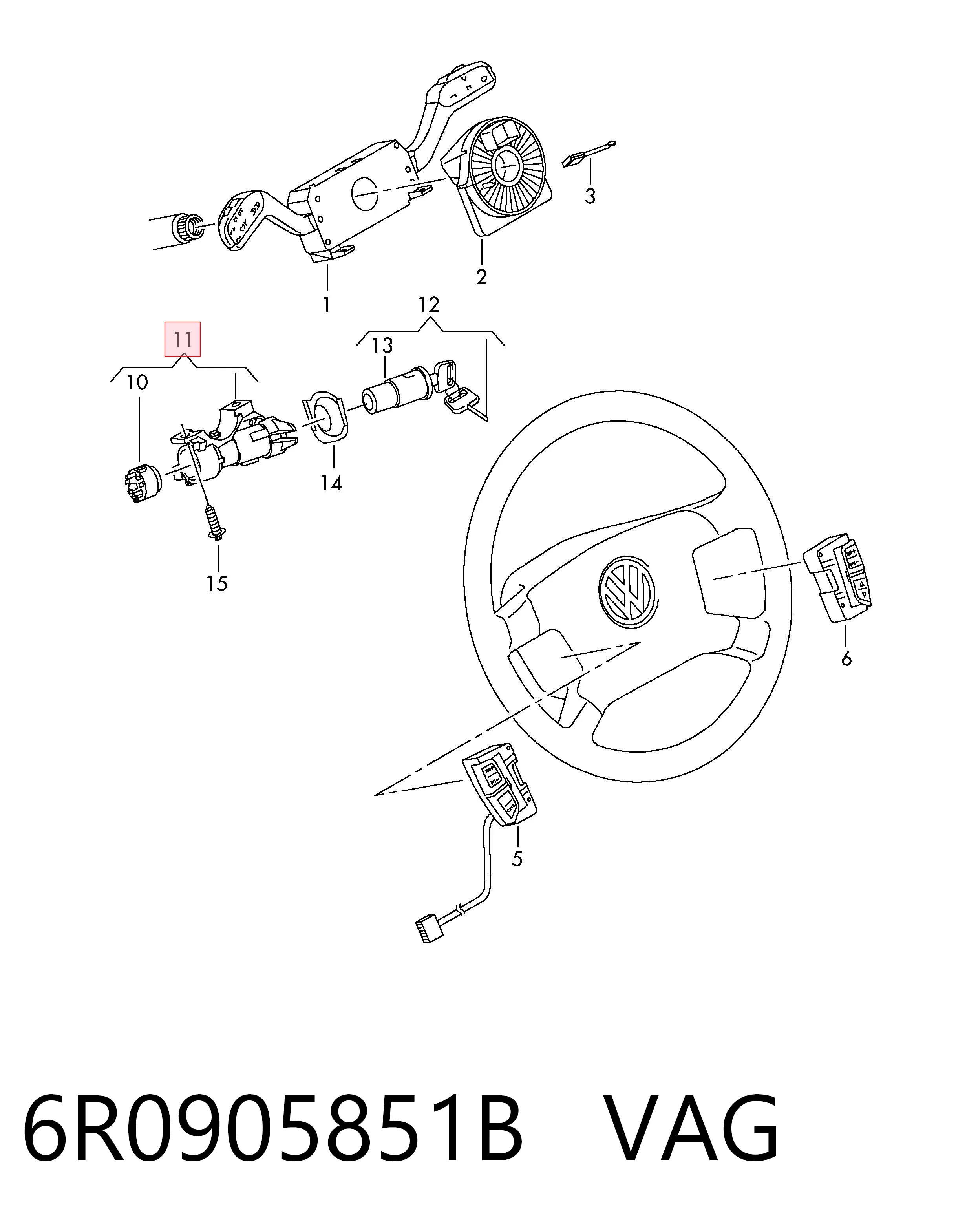 Замок зажигания на Volkswagen Polo V 6R1, 6C1