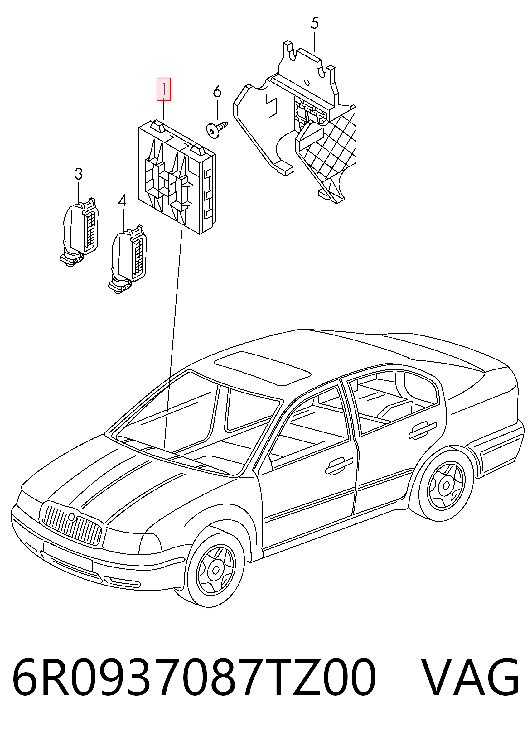 6R0937087TZ00 VAG Блок управления систем комфорта