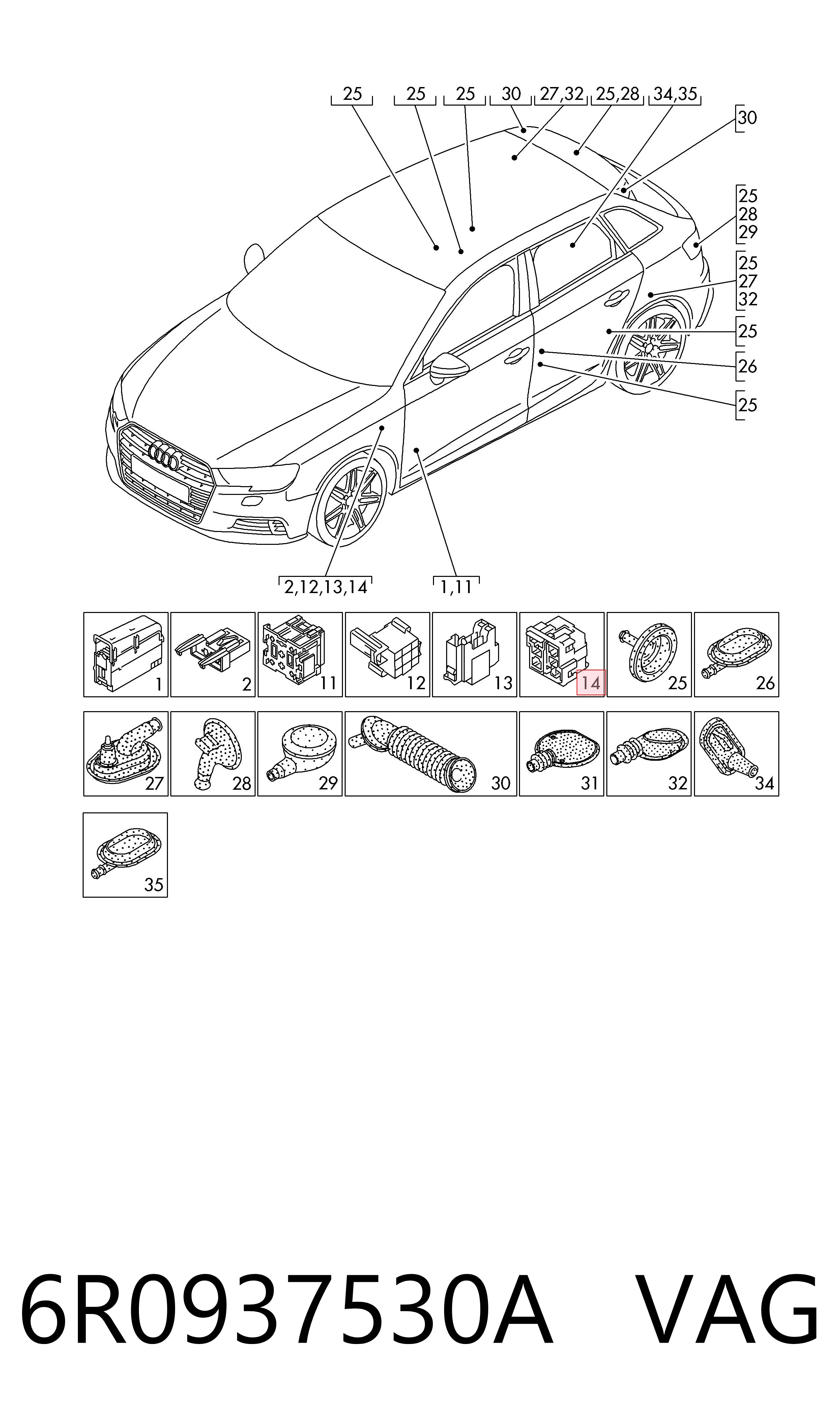 6R0937530A VAG Монтажный блок предохранителей