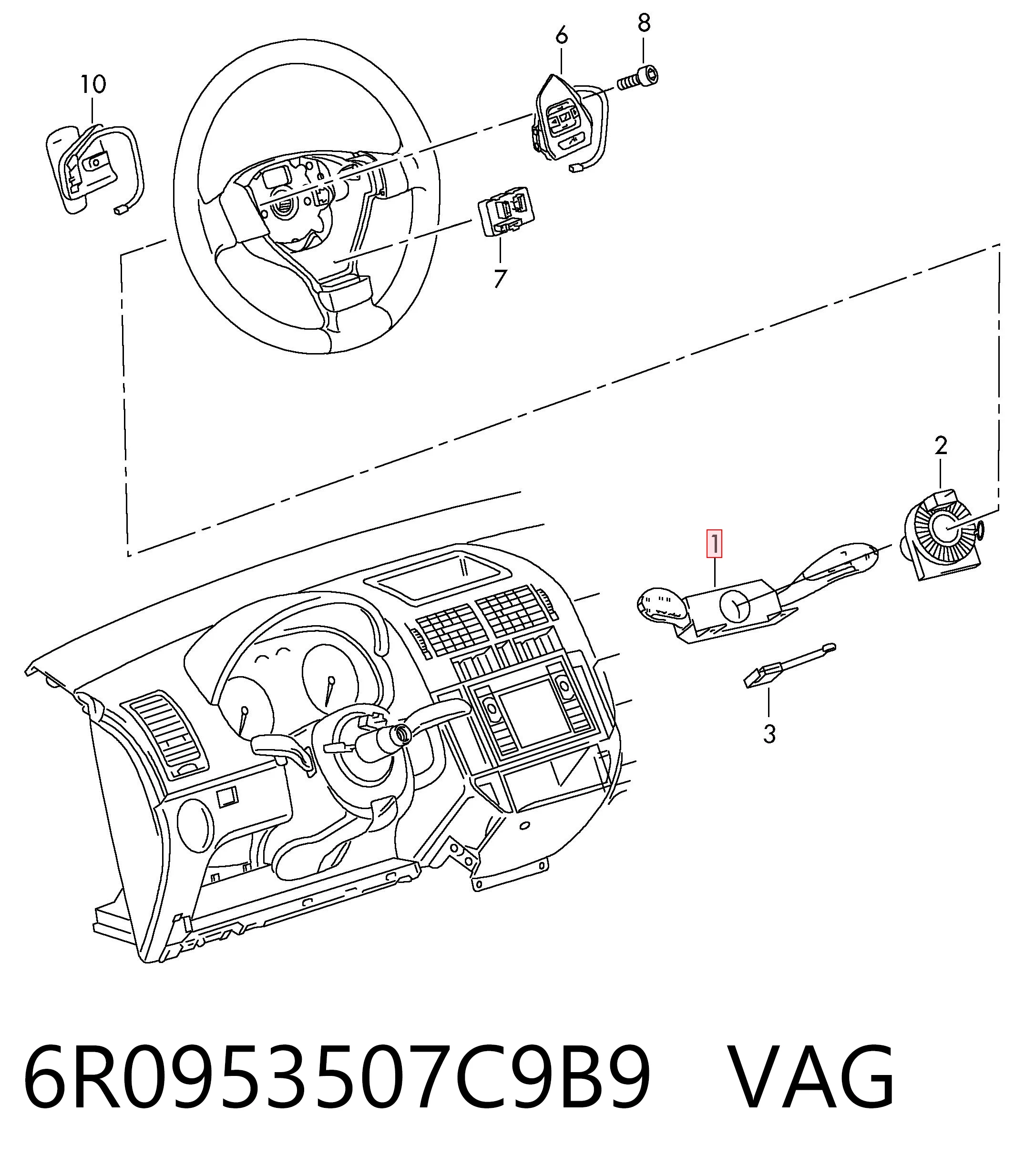  VAG 6R0953507C9B9 цена, от 101.35 USD