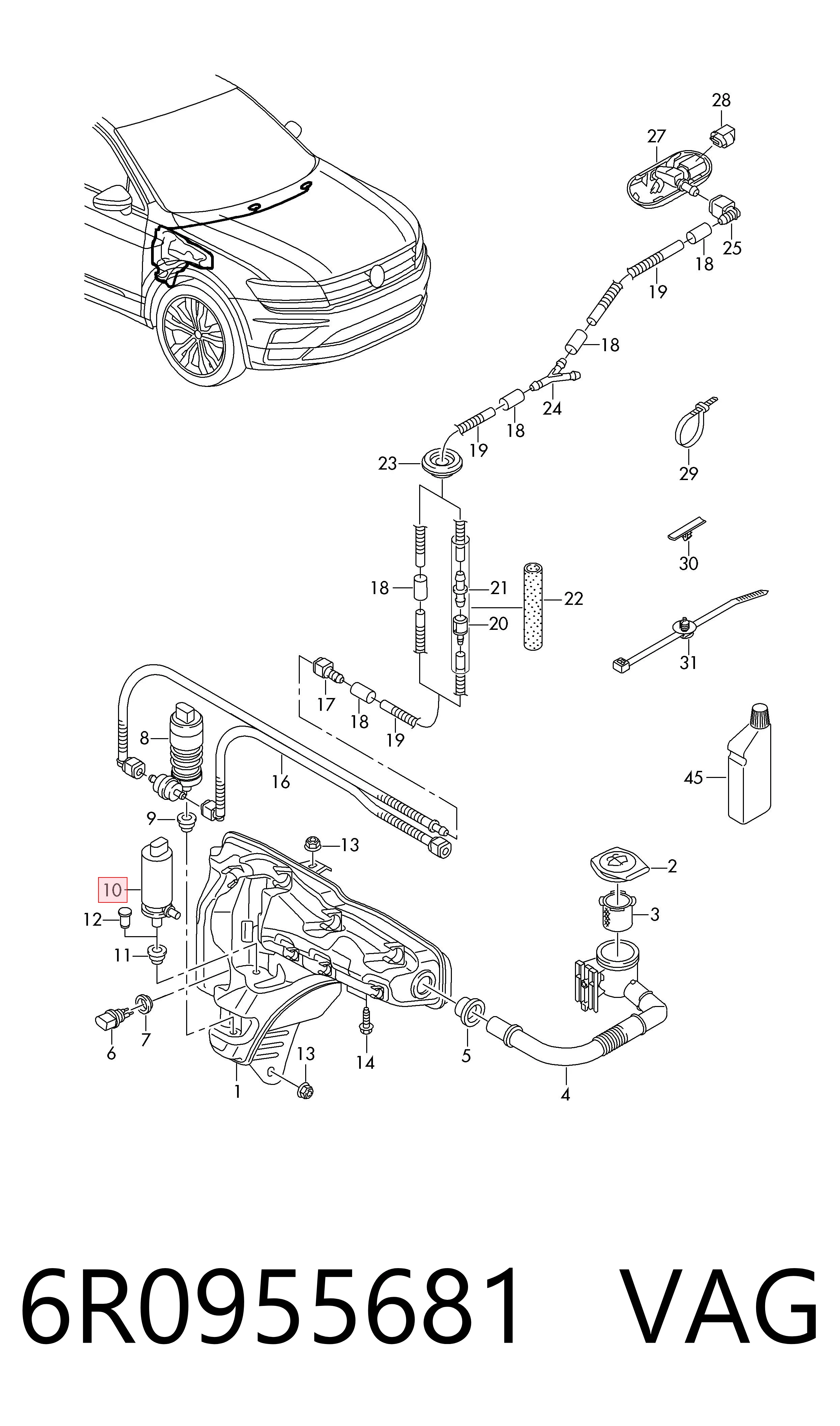 6R0955681 VAG Насос омывателя фар