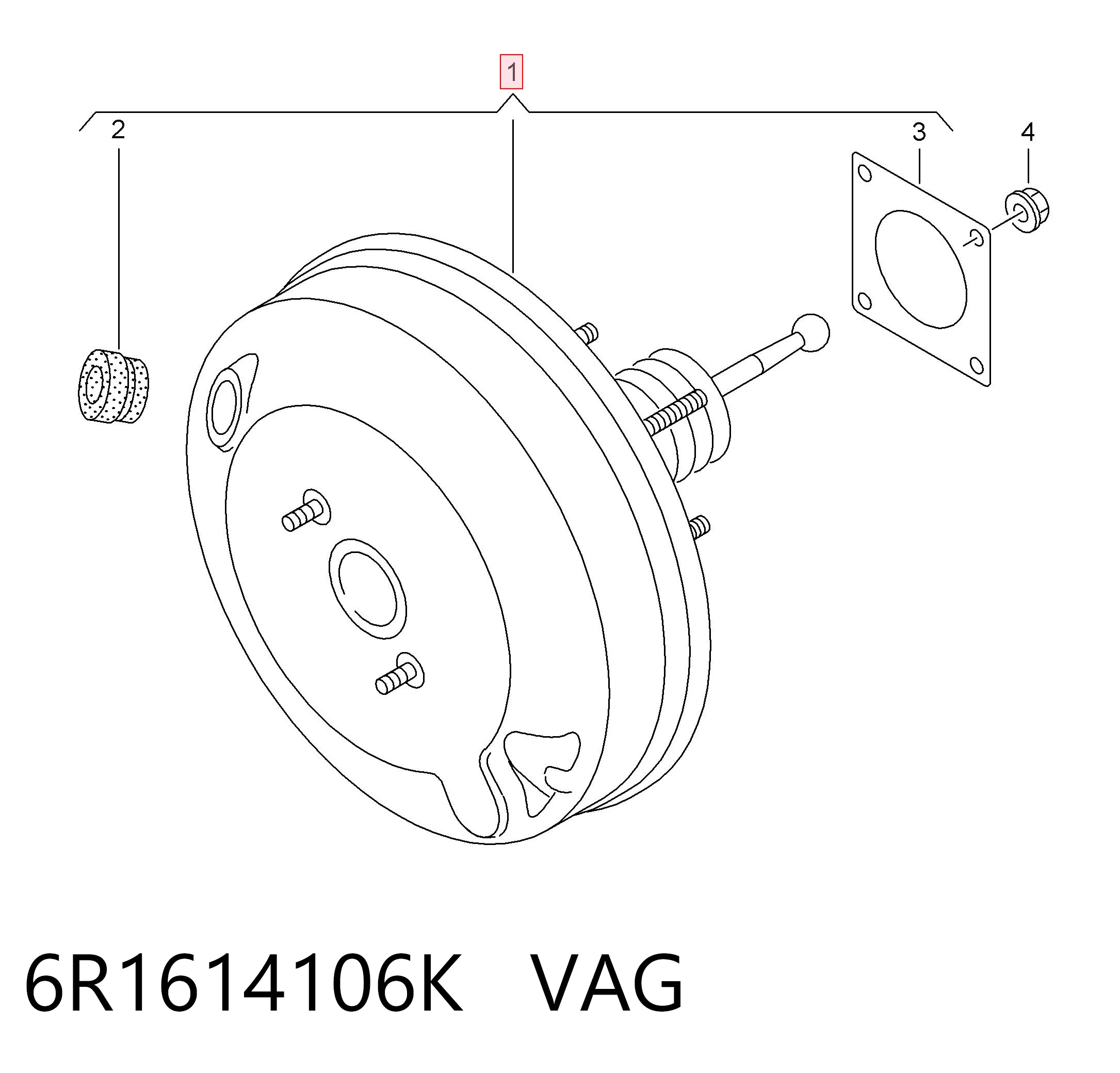 Купить Усилитель тормозов Фольксваген Поло V 6R1, 6C1