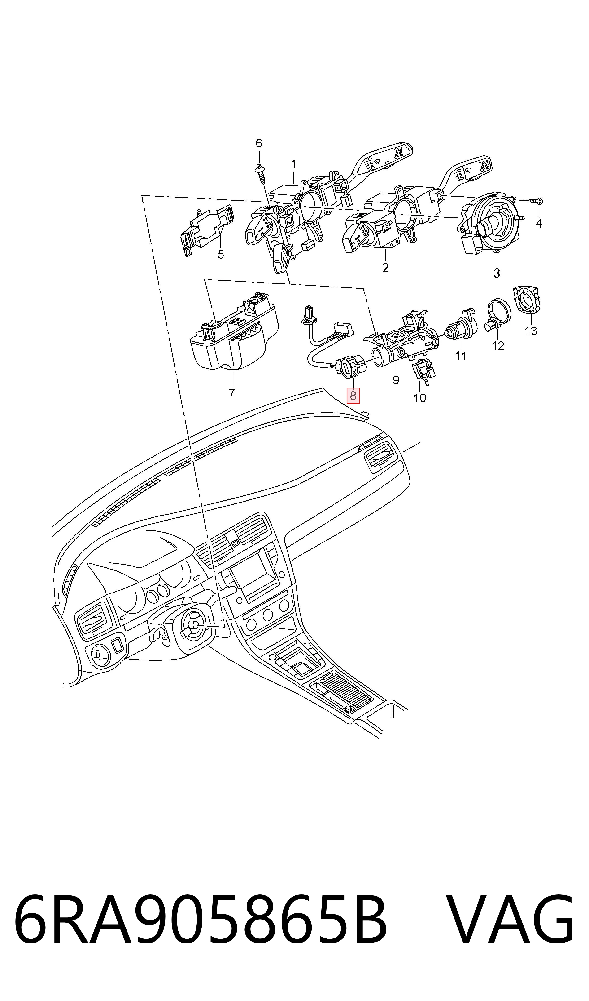 6RA905865B VAG Контакты замка зажигания