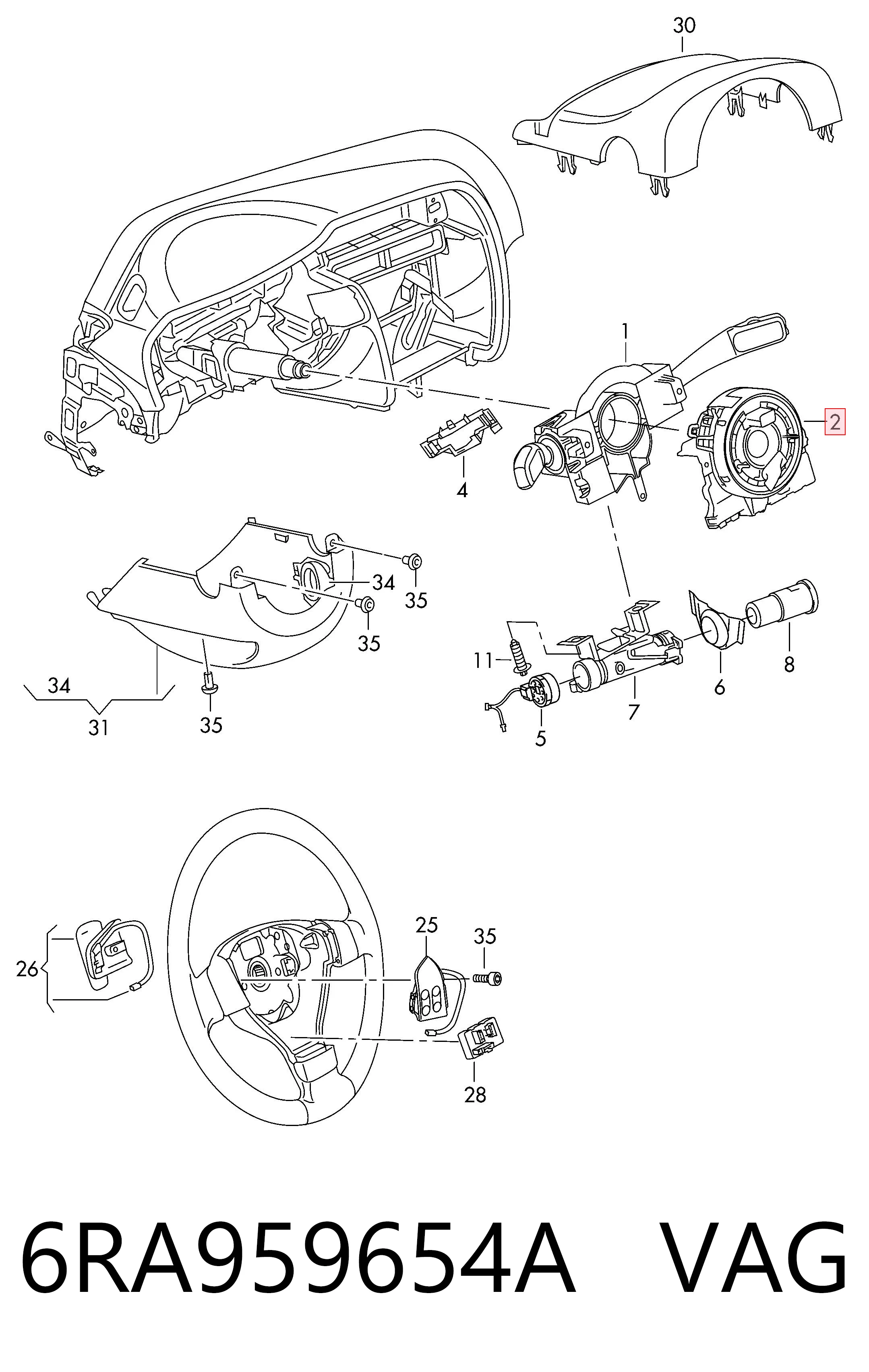 6RA959654A VAG Кольцо подушки безопасности
