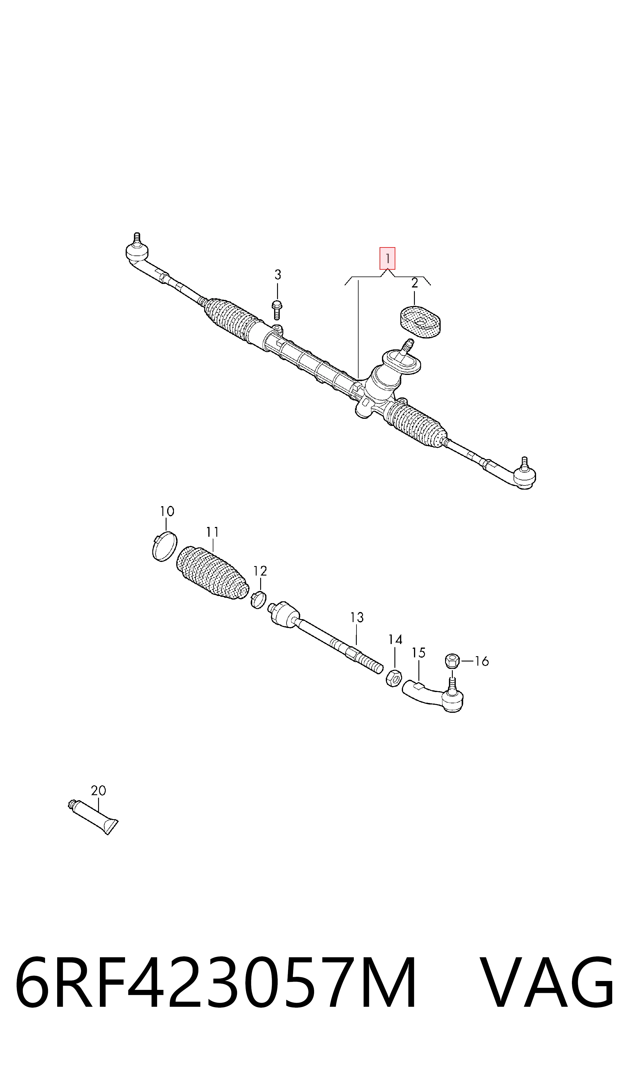 Реечный рулевой механизм Volkswagen Polo V хэтчбек (6R1, 6C1) (2009 - 2022) цена, от 131.64 USD