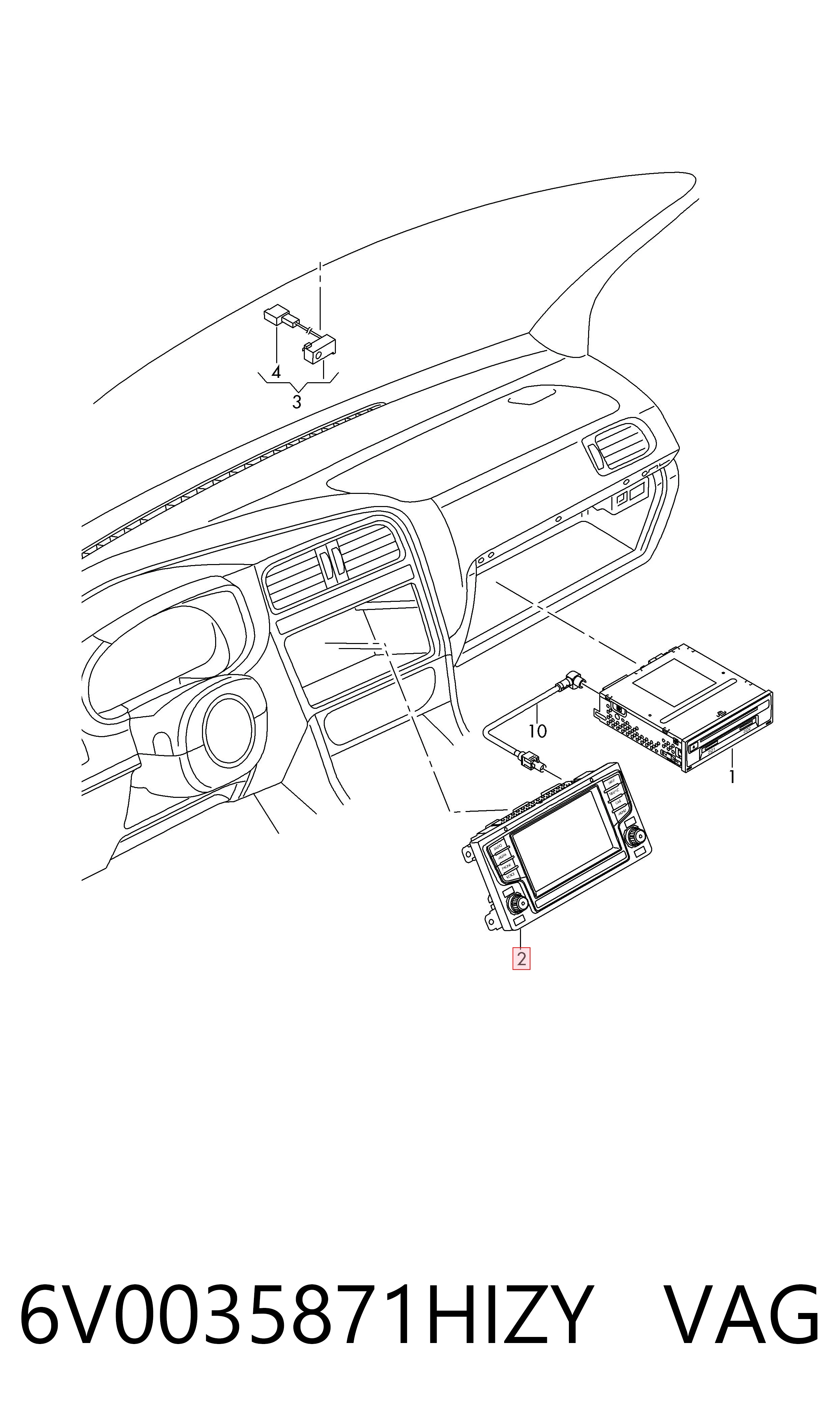 6V0035871HIZY VAG Дисплей многофункциональный
