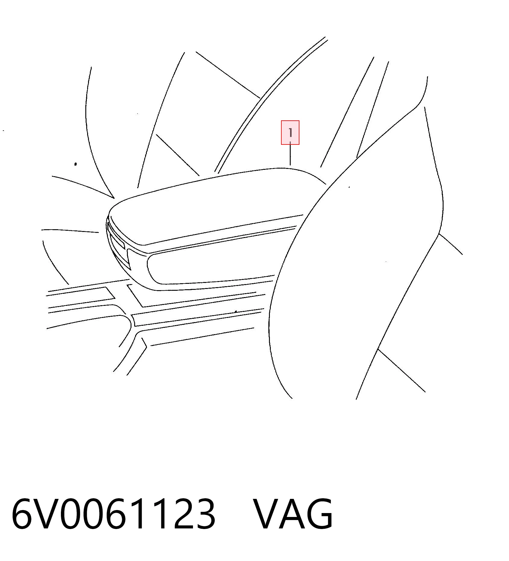 6V0061123 VAG Крышка подлокотника