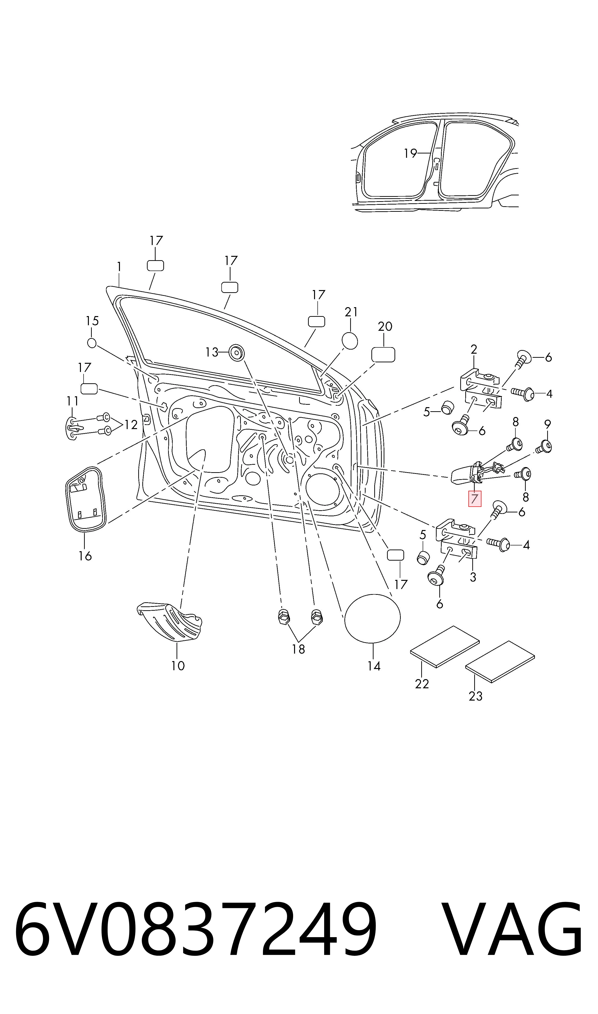 6V0837249 VAG Ограничитель открывания двери