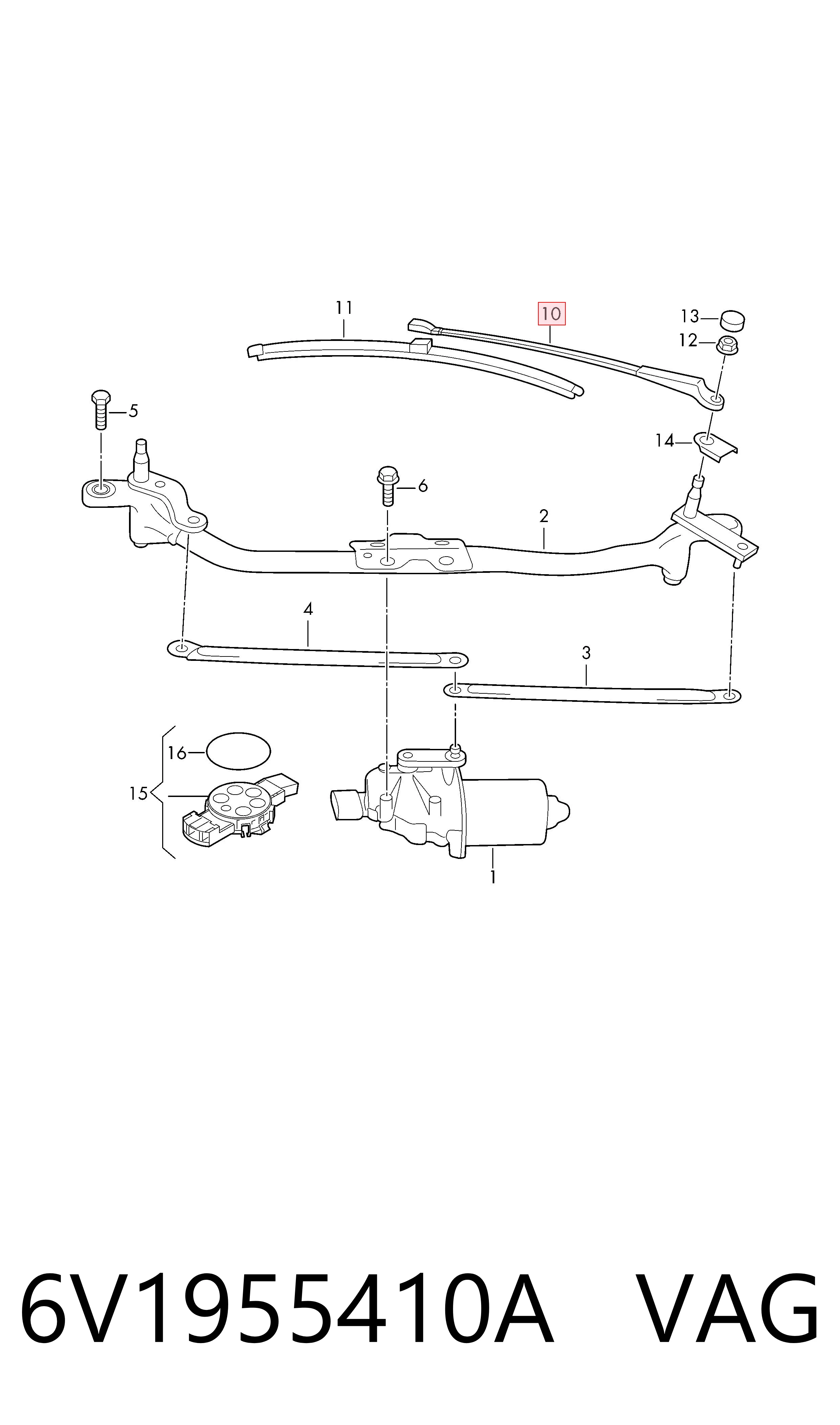 6V1955410A VAG Поводок дворника