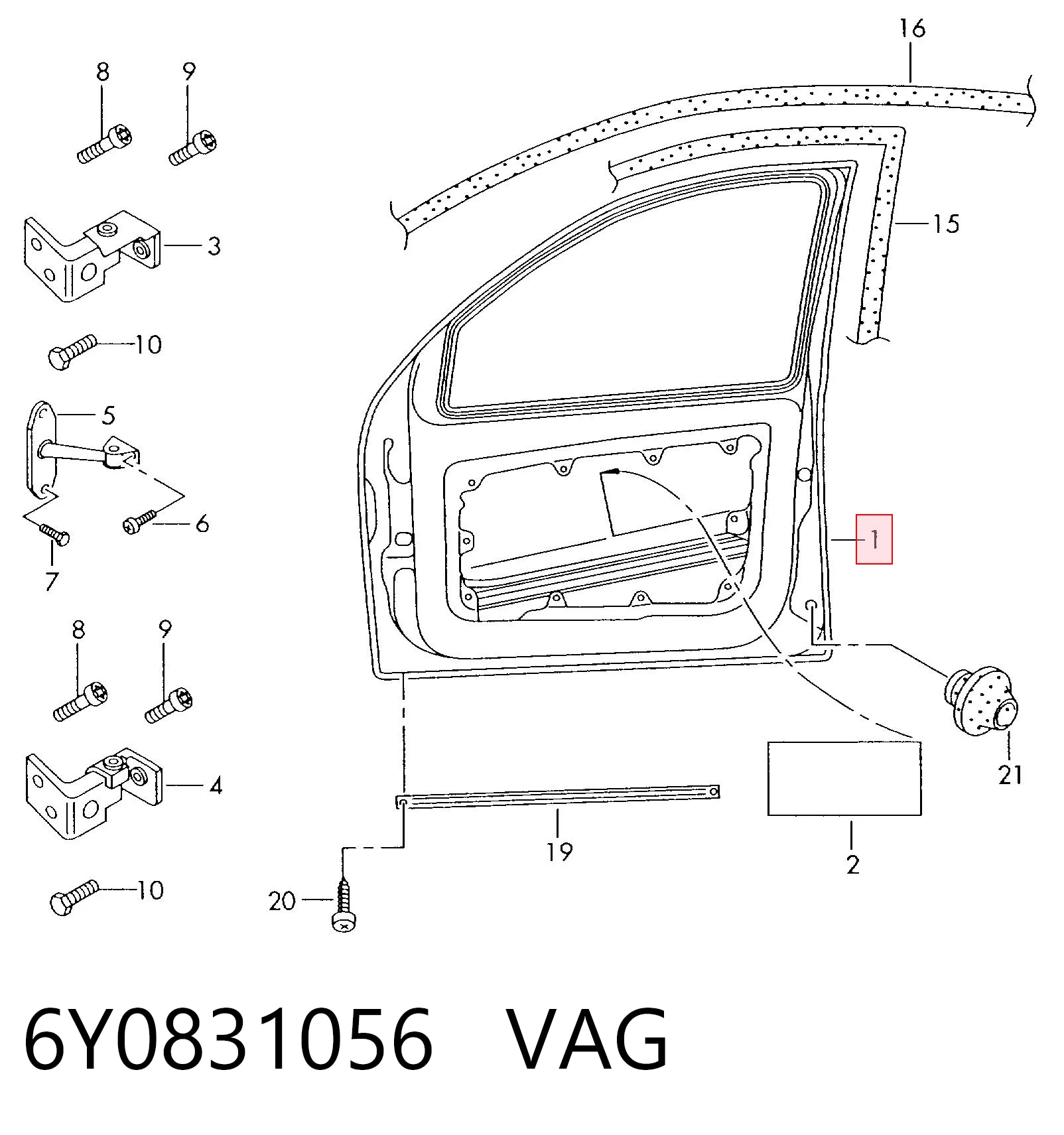 6Y0831056 VAG Дверь передняя правая