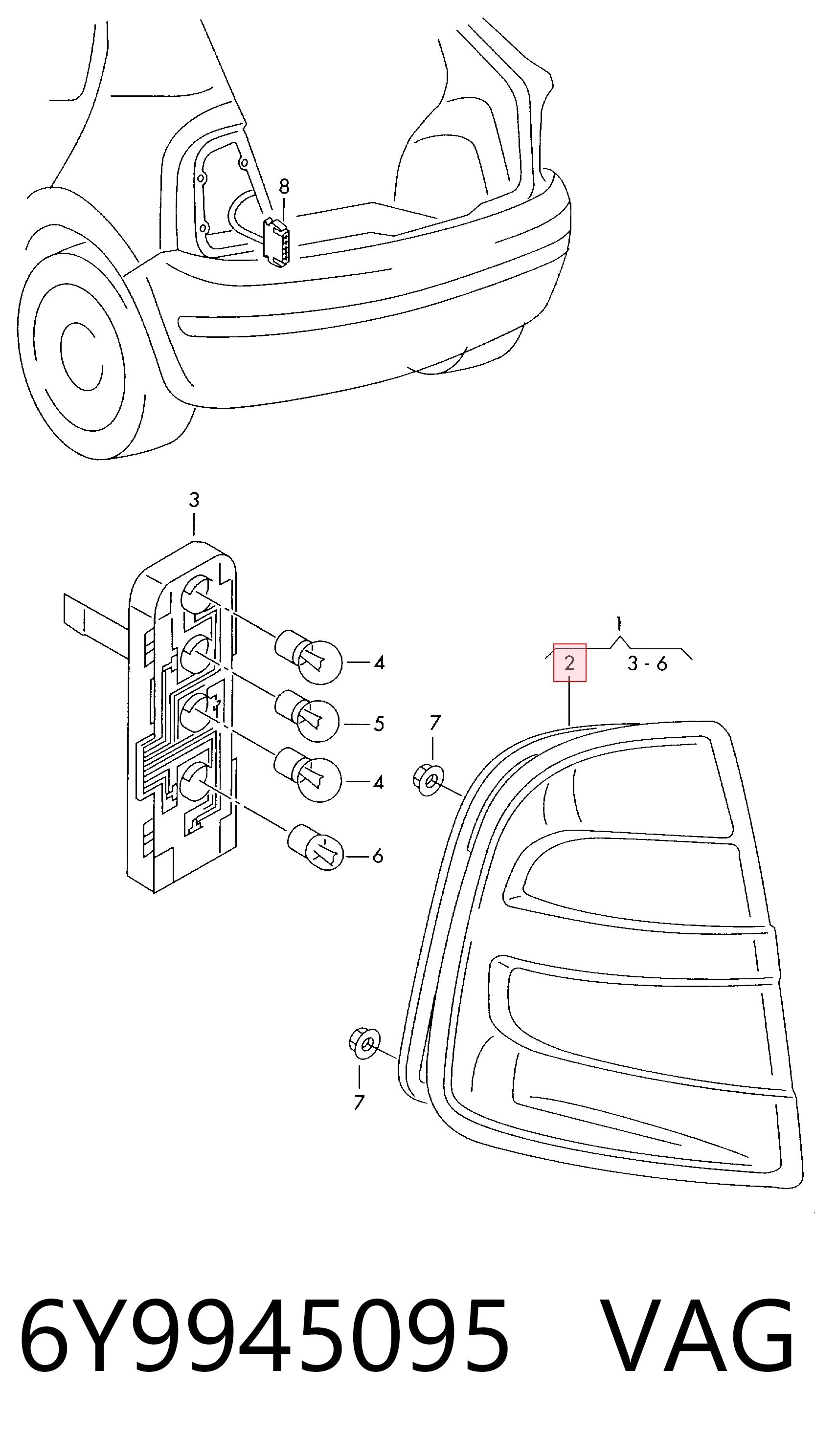 Задняя левая фара Visteon 2021001013 цена, от 26.81 USD
