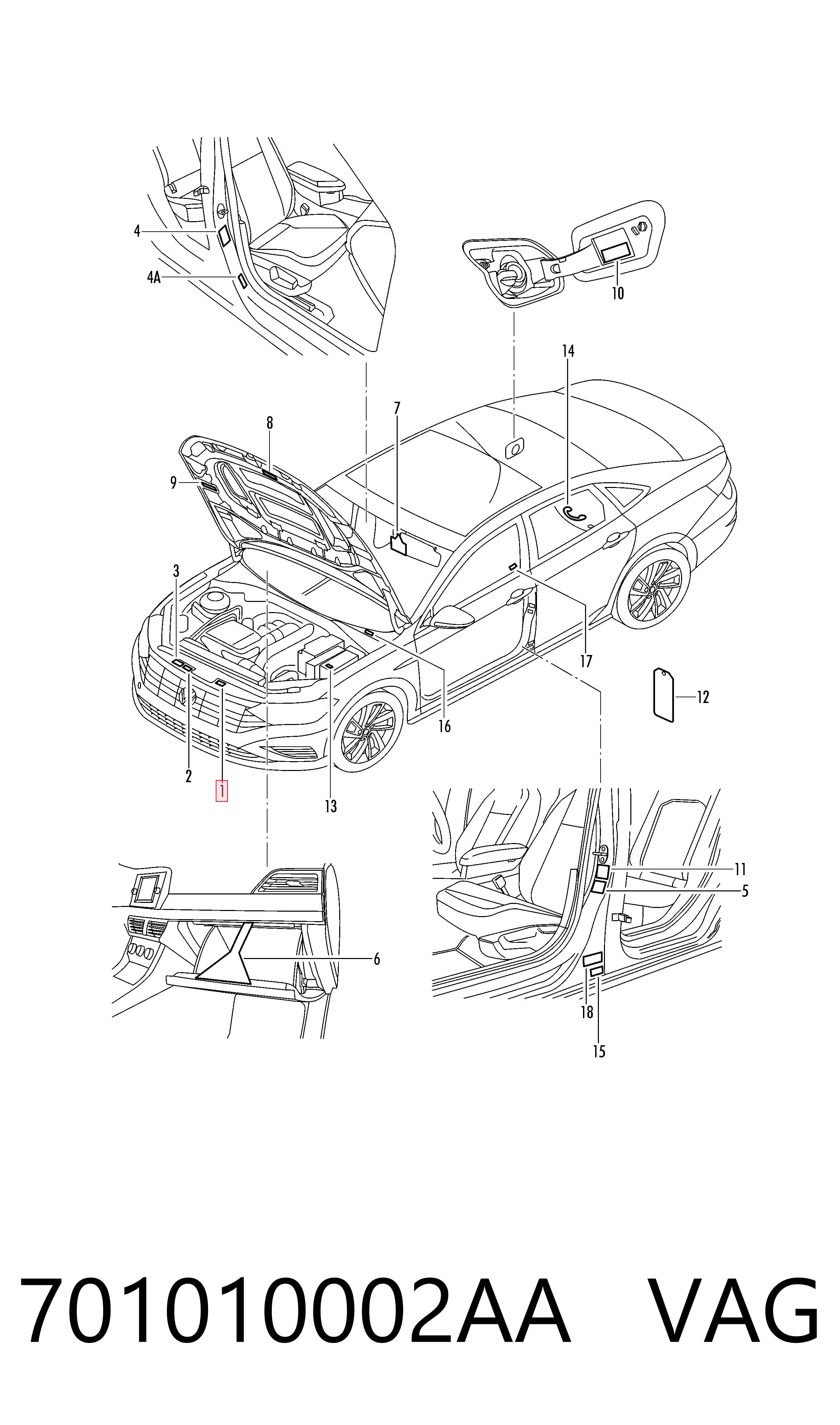 Декоративная наклейка на крыло переднее Bentley 6Q0010302