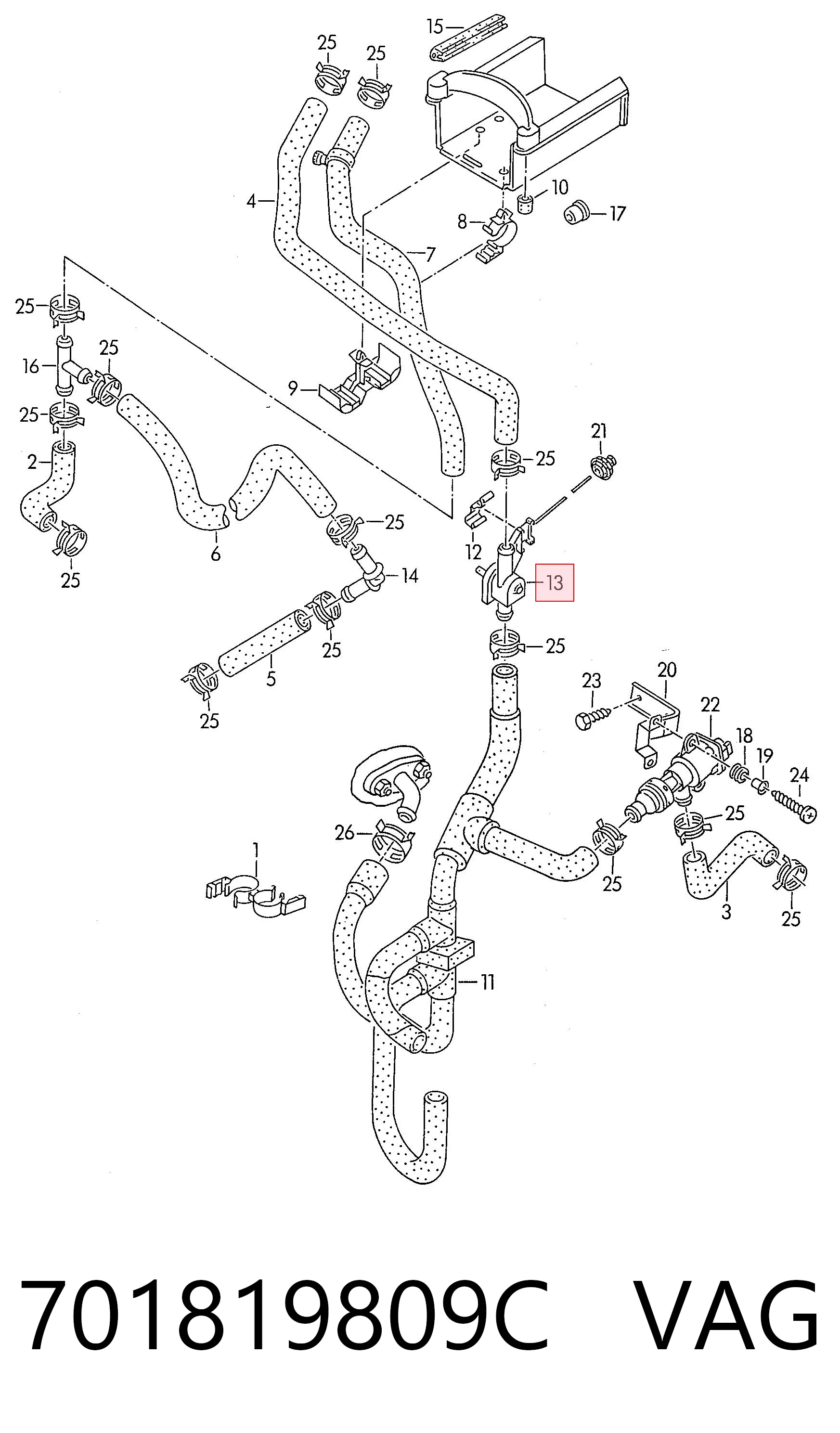 701819809C VAG Кран системы отопления