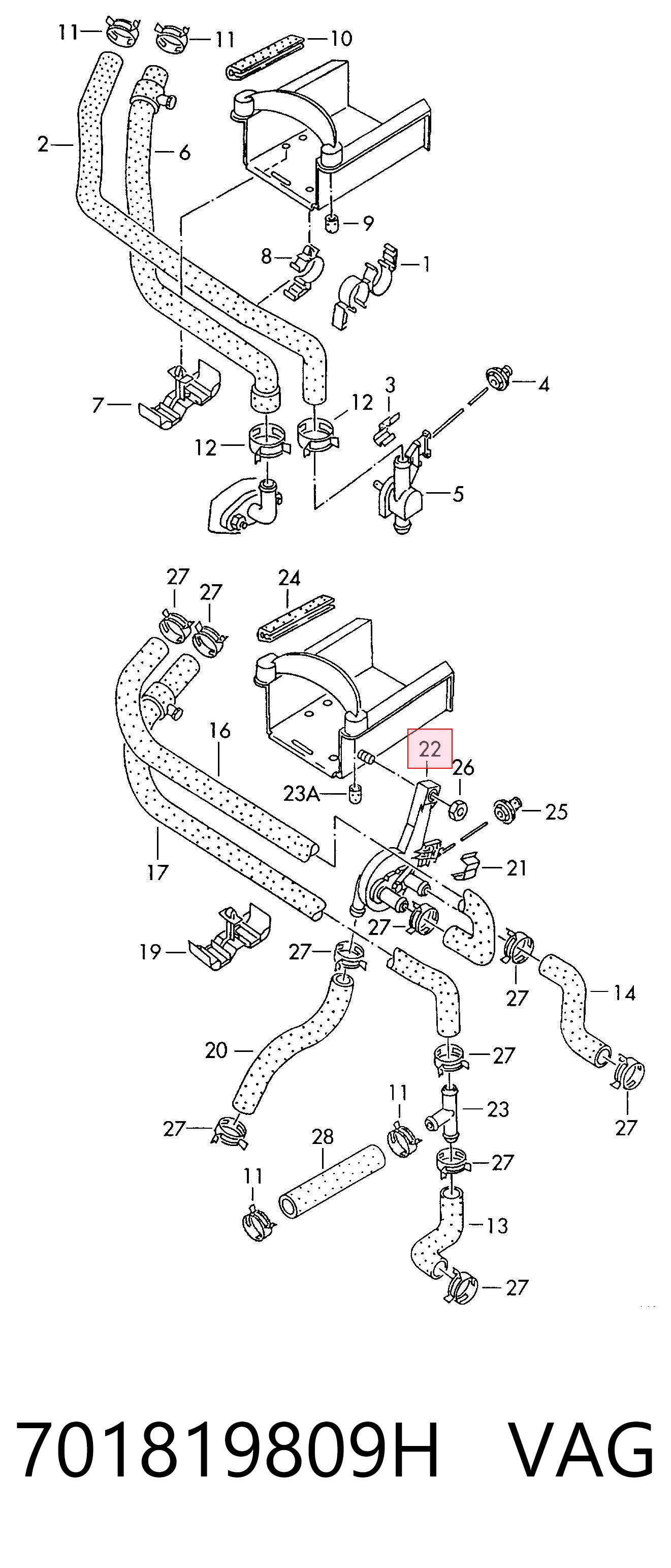 701819809H VAG Кран системы отопления