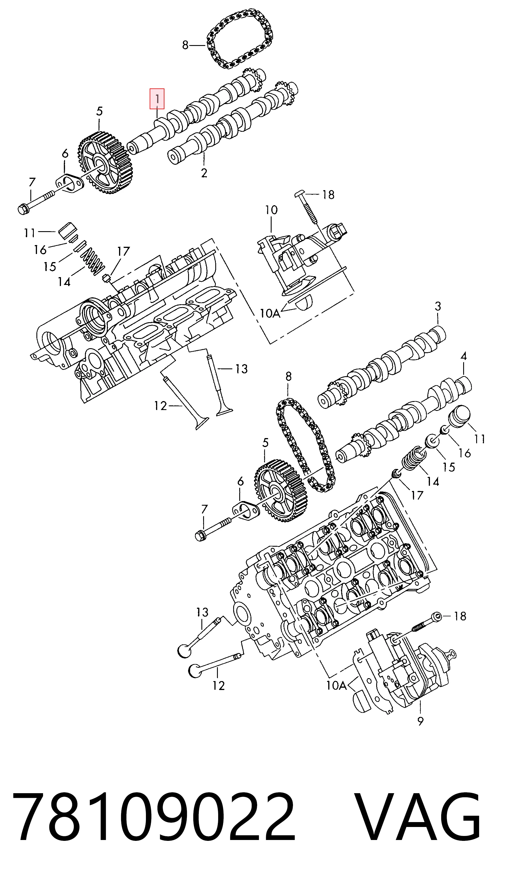 EST58170 Estas Распредвал двигателя